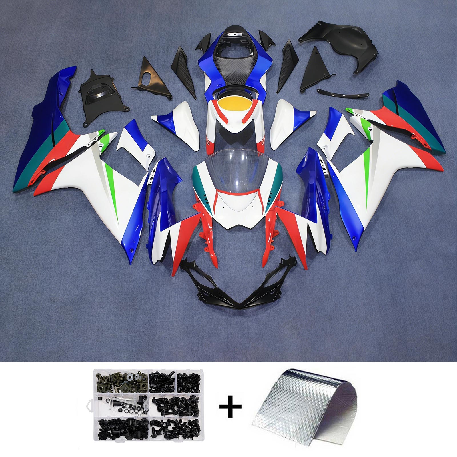 Amotopart 2011-2026 Suzuki GSXR 600/750 Blue White Red Fairing Kit