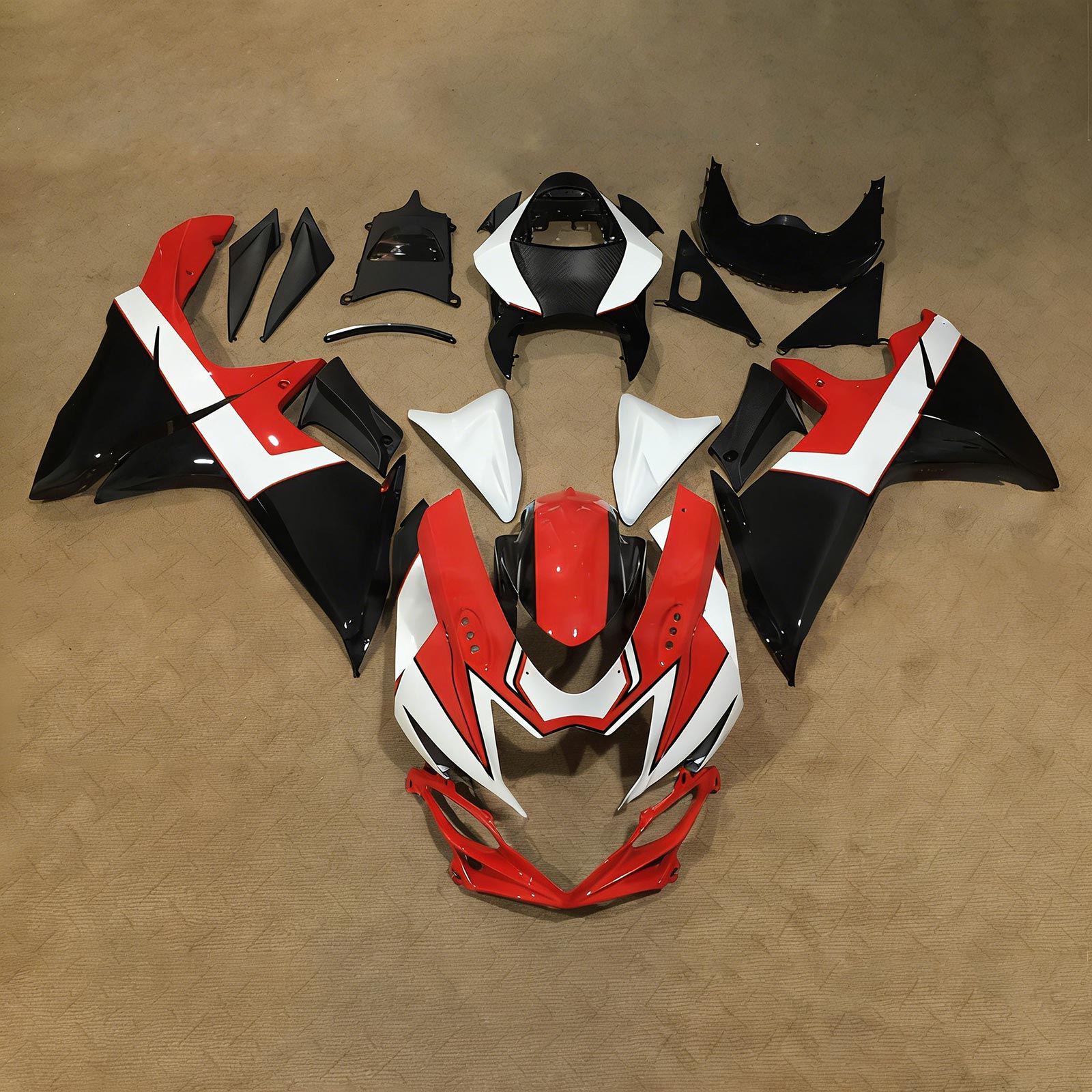 Amotopart 2011-2026 Suzuki GSXR 600/750 Red Black White Fairing Kit