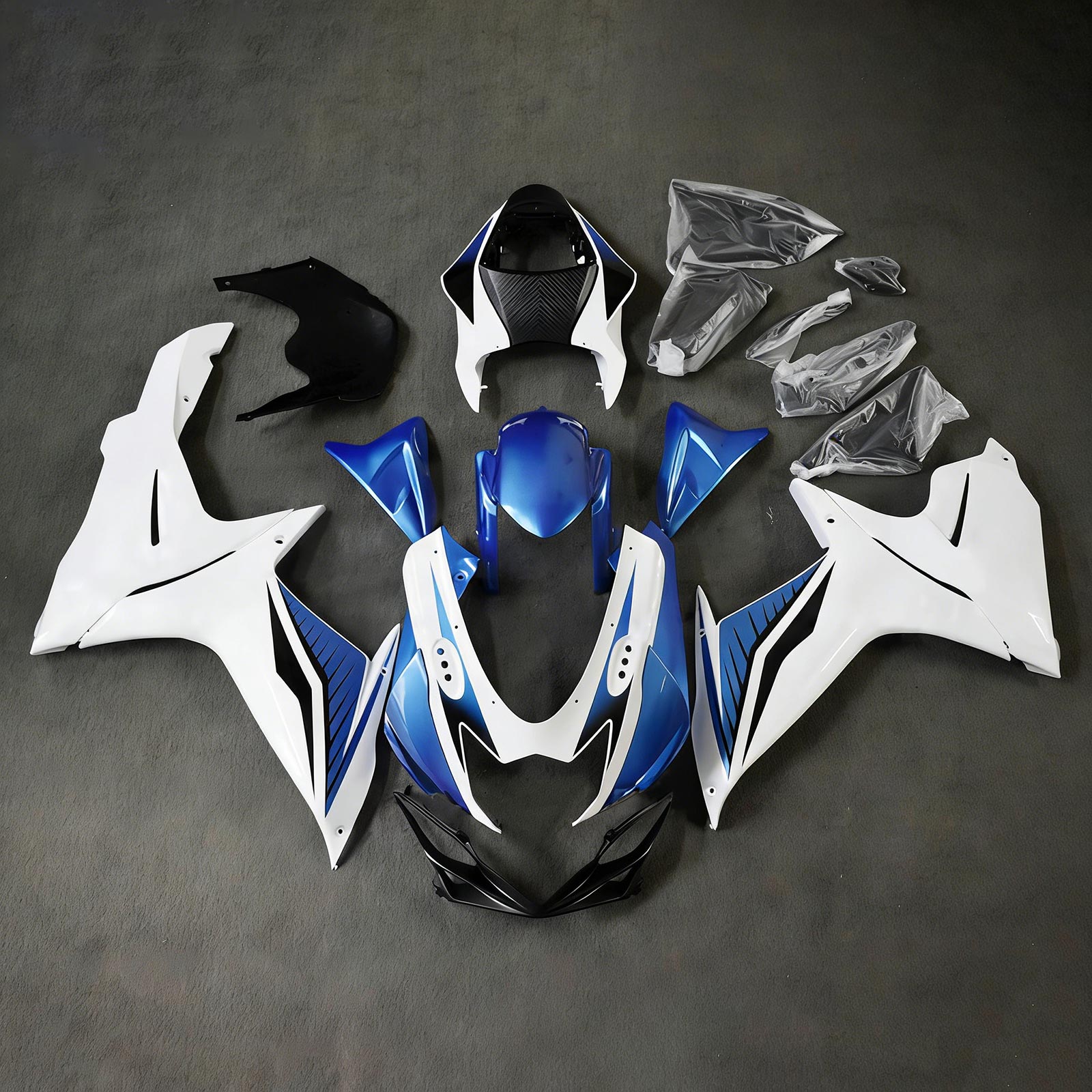 Amotopart 2011-2026 Suzuki GSXR 600/750 White Blue Black Fairing Kit