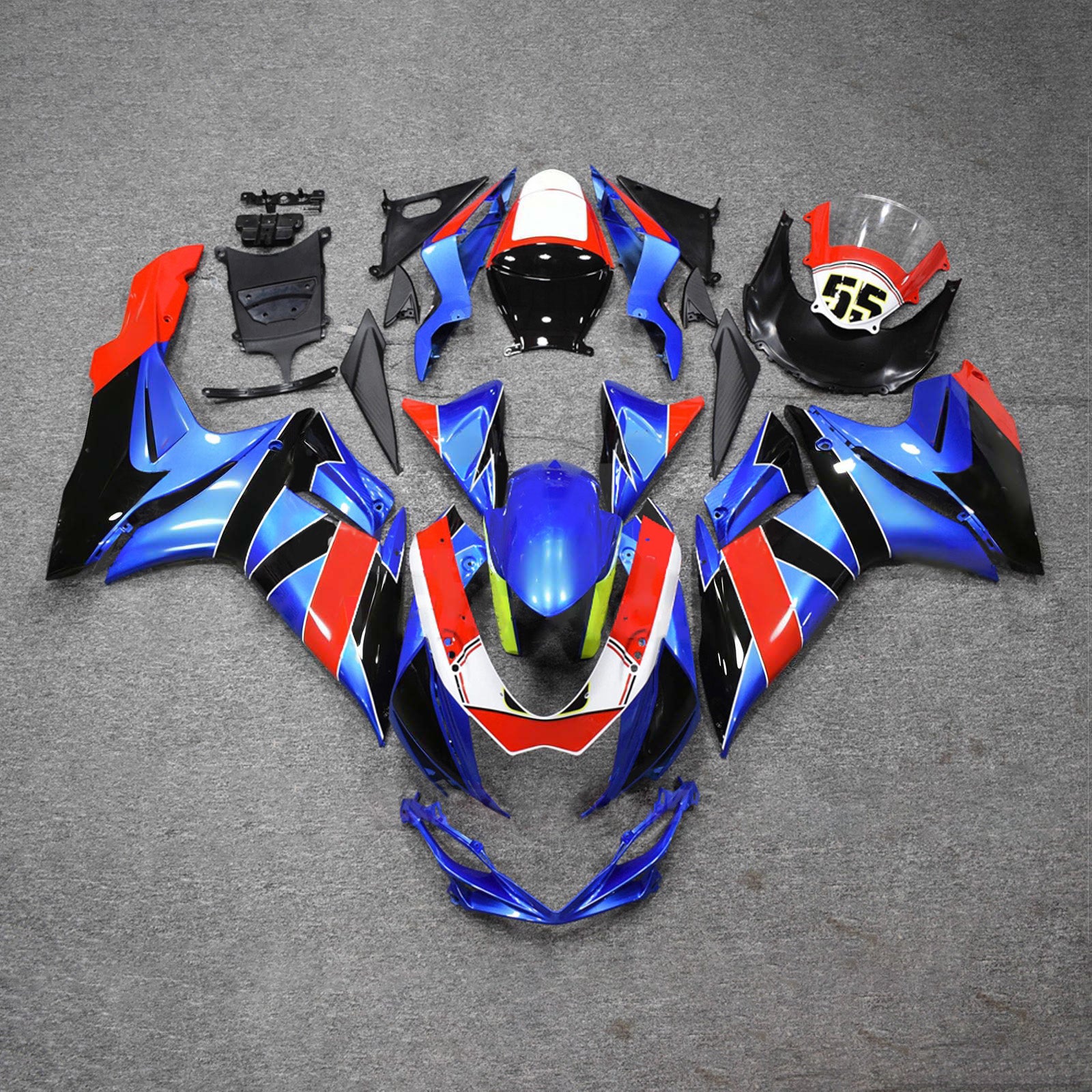 Amotopart 2011-2026 Suzuki GSXR 600/750 Blue Red Black Fairing Kit