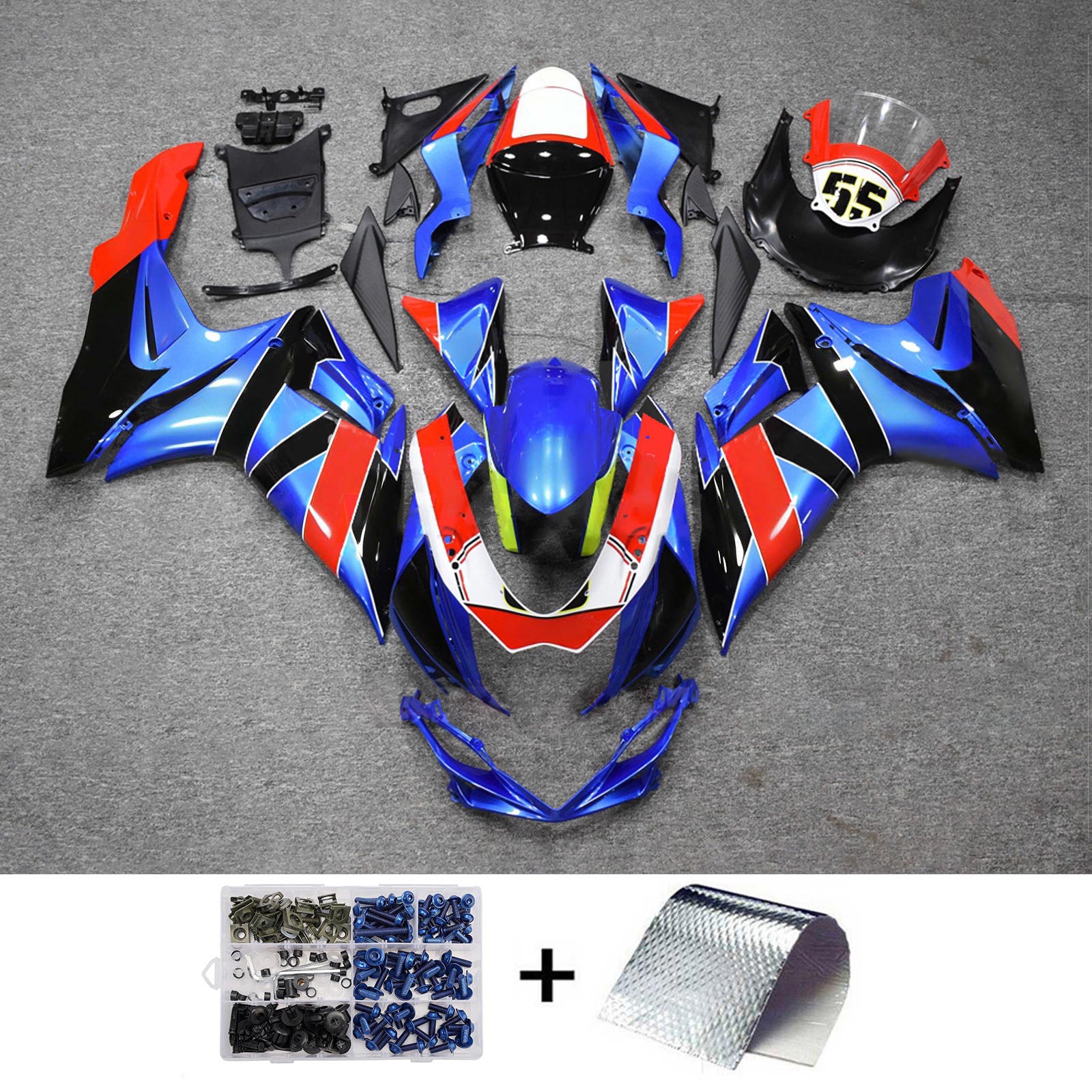 Amotopart 2011-2026 Suzuki GSXR 600/750 Blue Red Black Fairing Kit