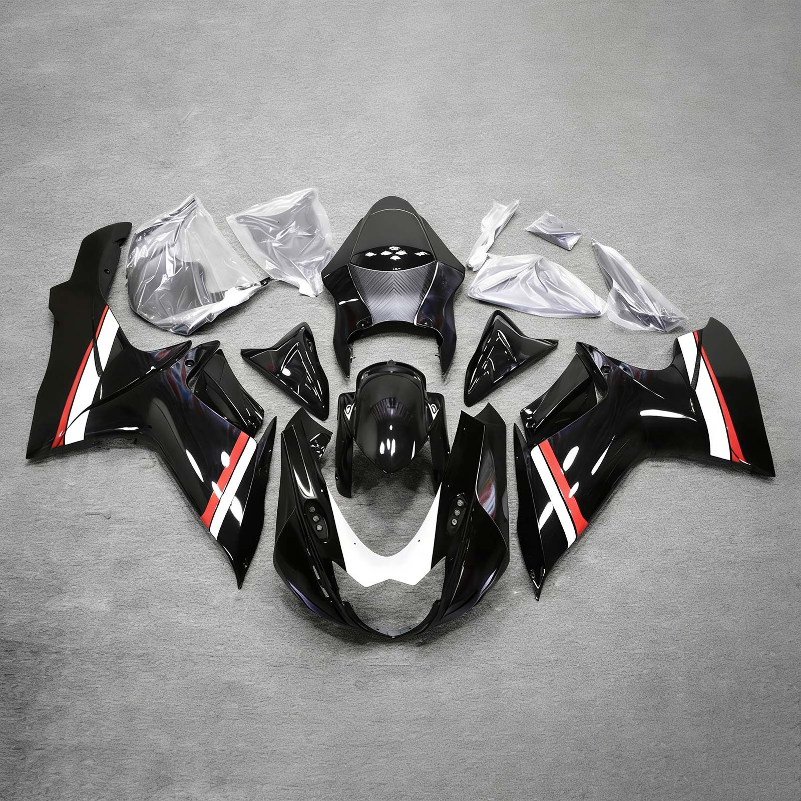 Amotopart 2011-2026 Suzuki GSXR 600/750 Black White Red Fairing Kit