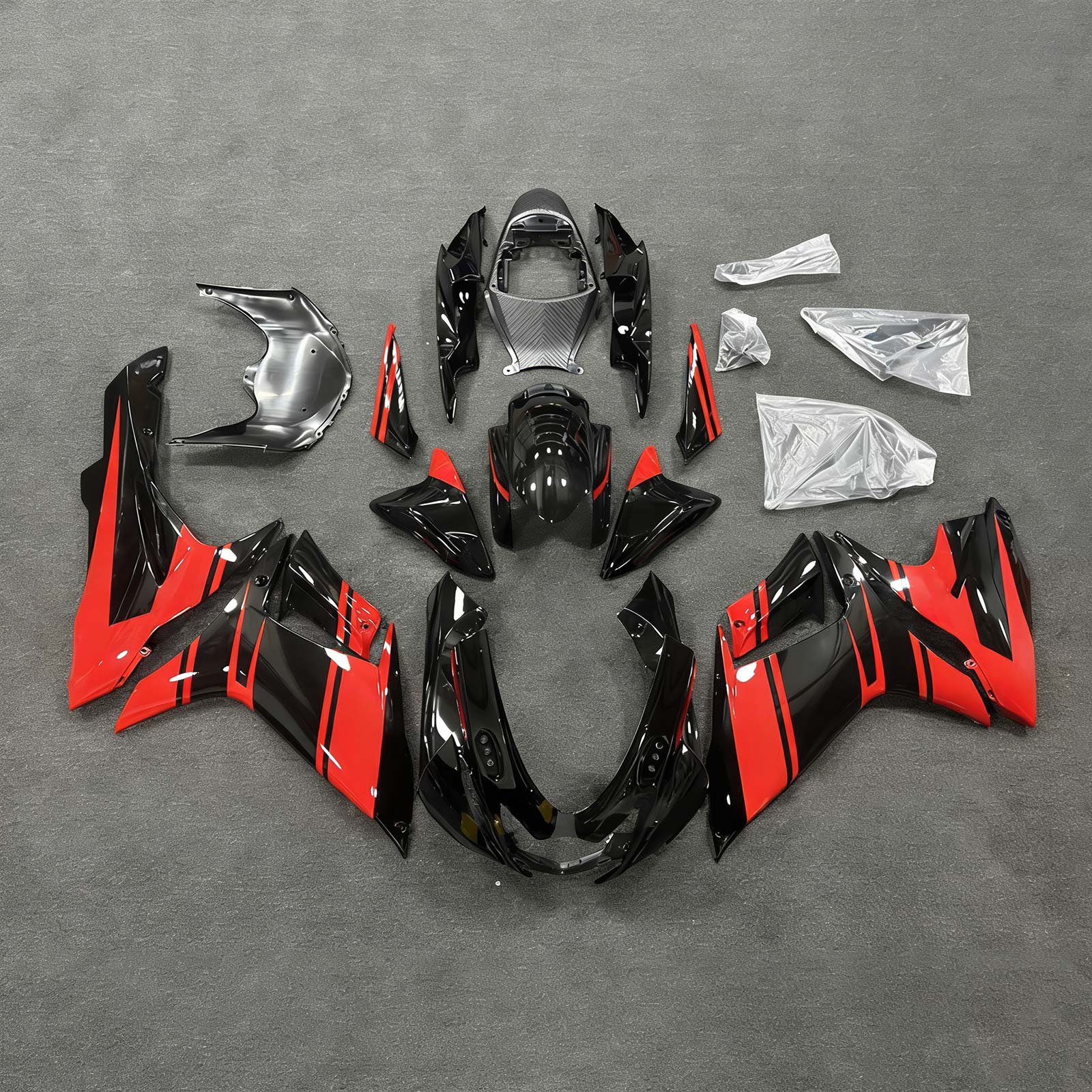 Amotopart 2011-2026 Suzuki GSXR 600/750 Black Red Fairing Kit