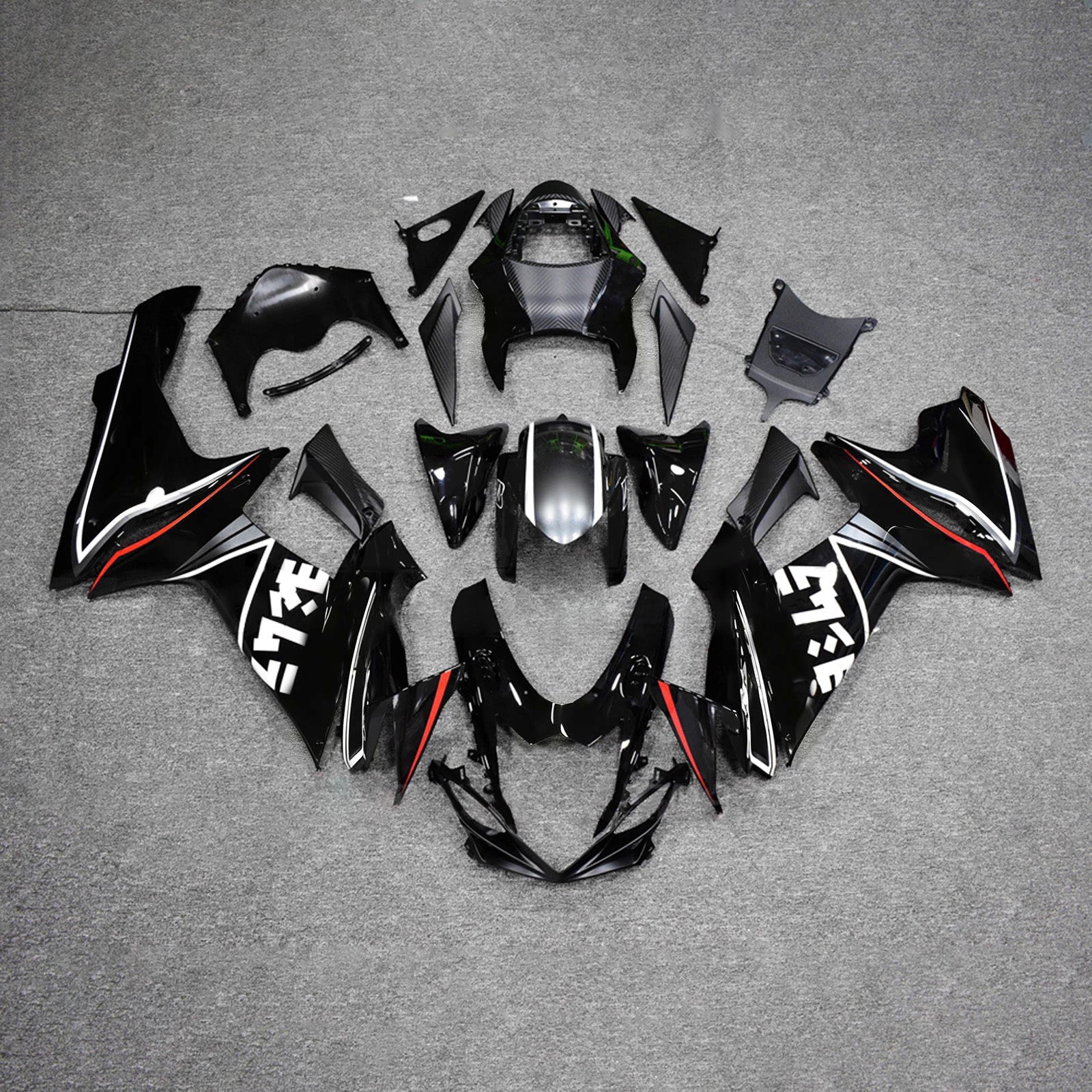 Amotopart 2011-2026 Suzuki GSXR 600/750 Black White Red Fairing Kit