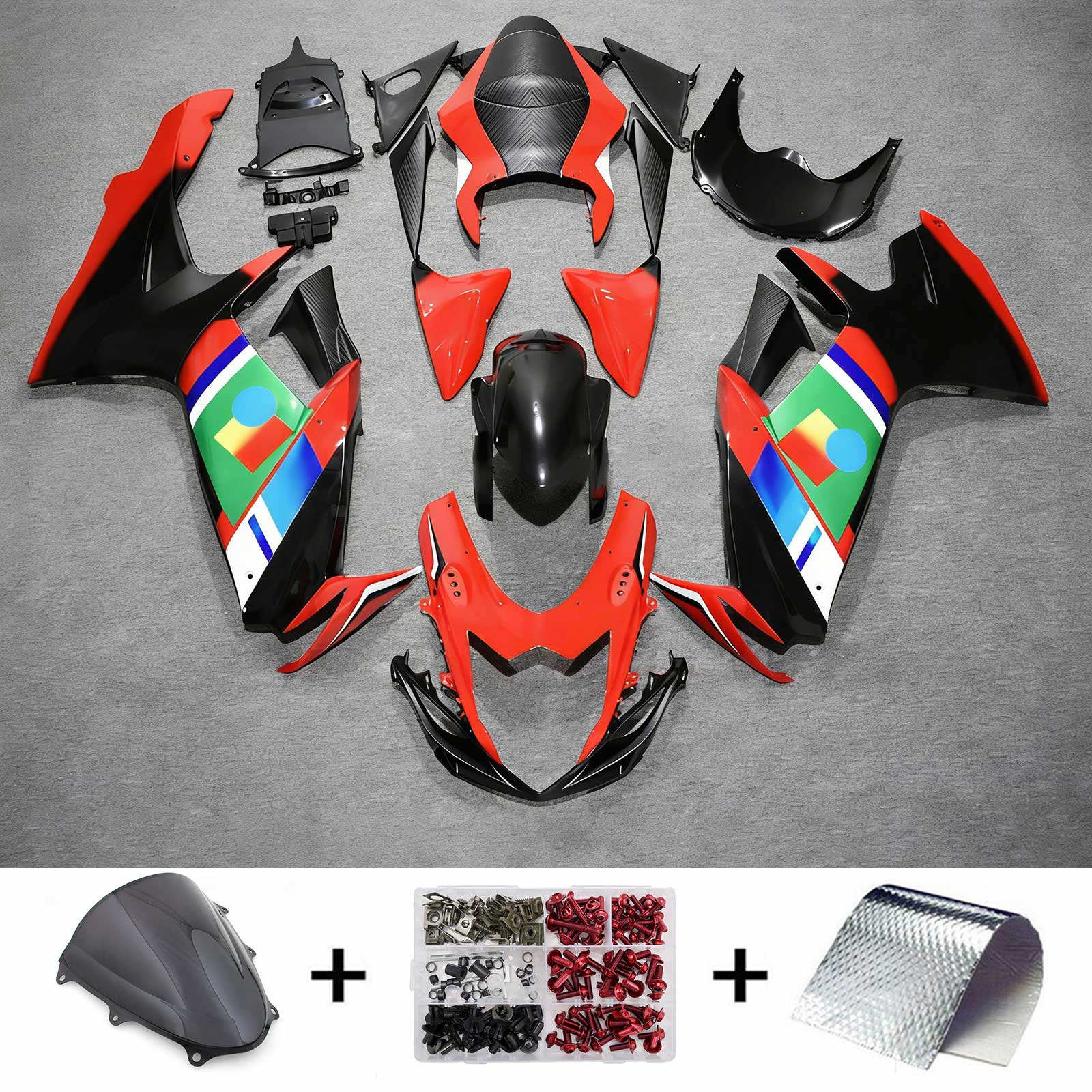 Amotopart 2011-2026 Suzuki GSXR 600/750 Red Black Green Blue Fairing Kit