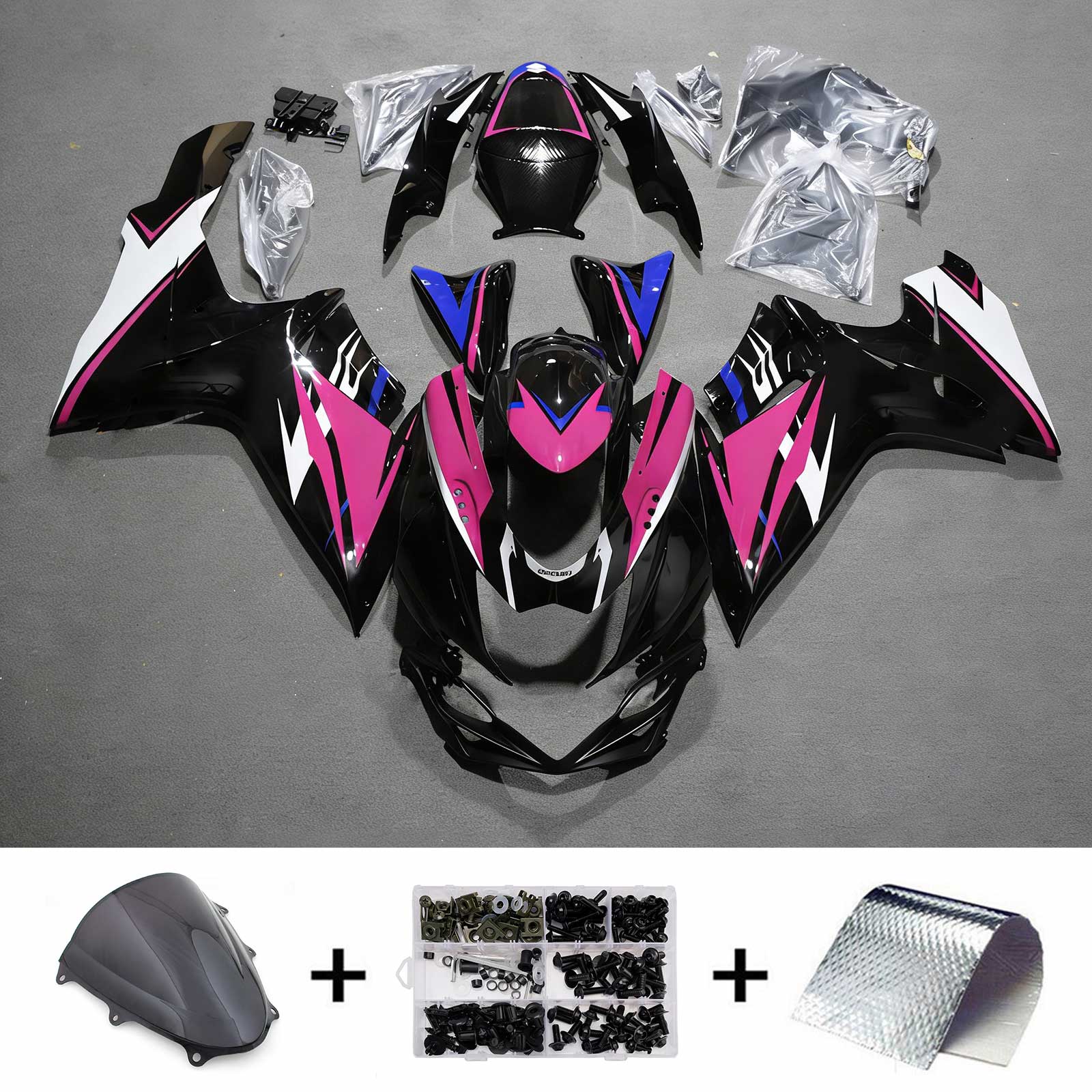 Amotopart 2011-2026 Suzuki GSXR 600/750 Black Pink Blue White Fairing Kit