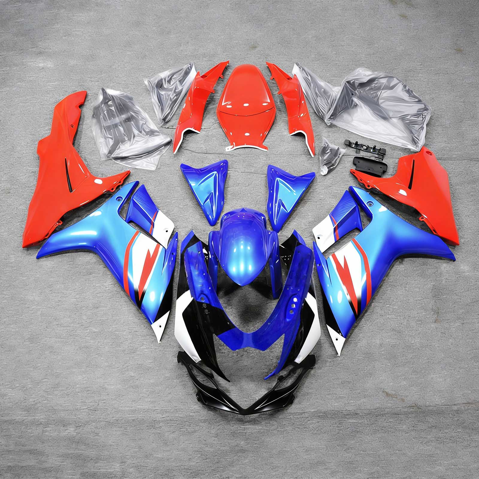 Amotopart 2011-2026 Suzuki GSXR 600/750 Blue Red Fairing Kit