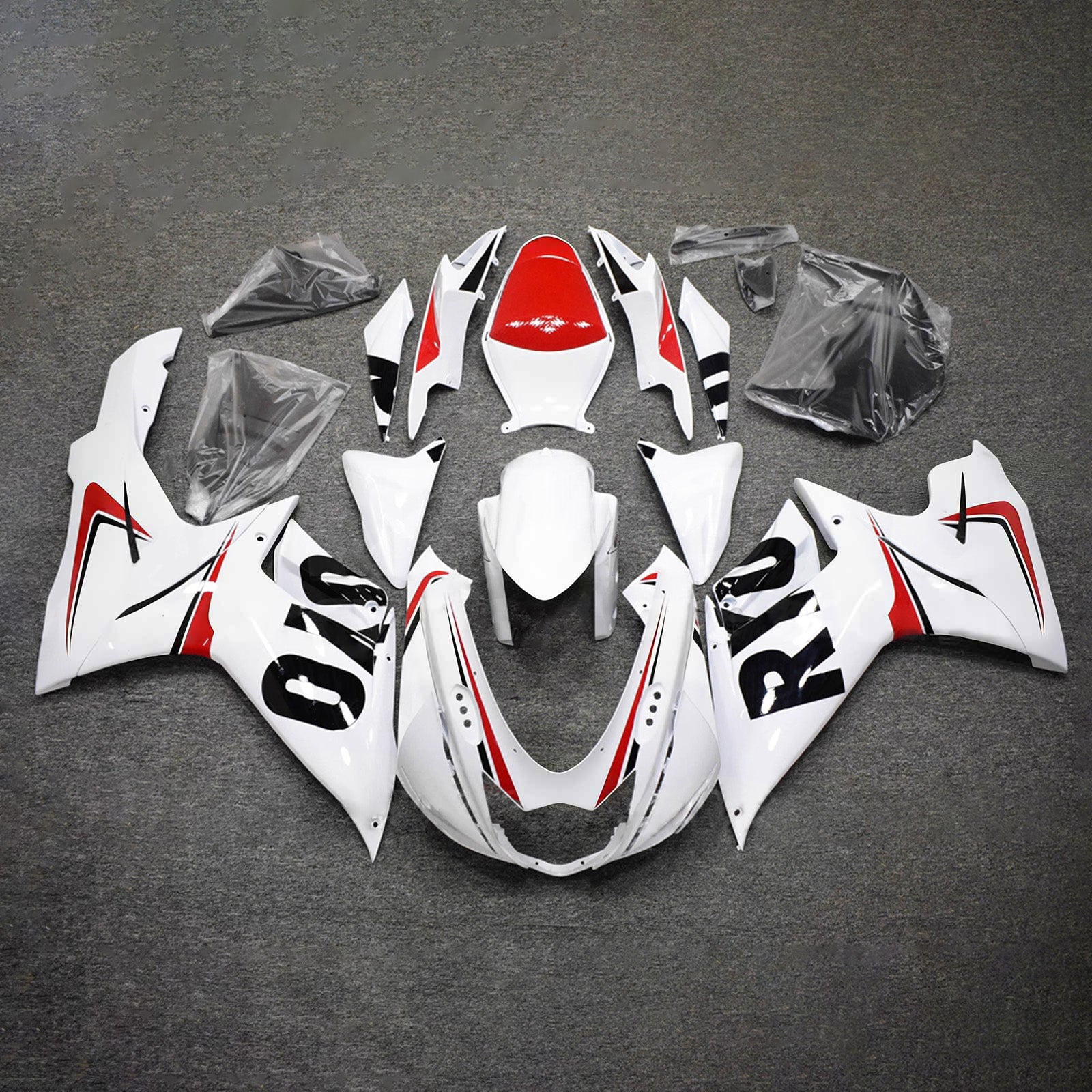 Amotopart 2011-2026 Suzuki GSXR 600/750 White Black Red Fairing Kit