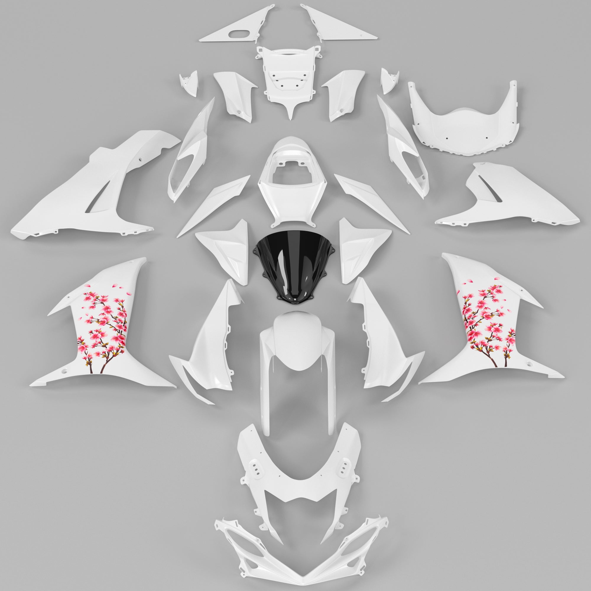 Amotopart 2011-2026 Suzuki GSXR 600/750 Pink & White Fairing Kit