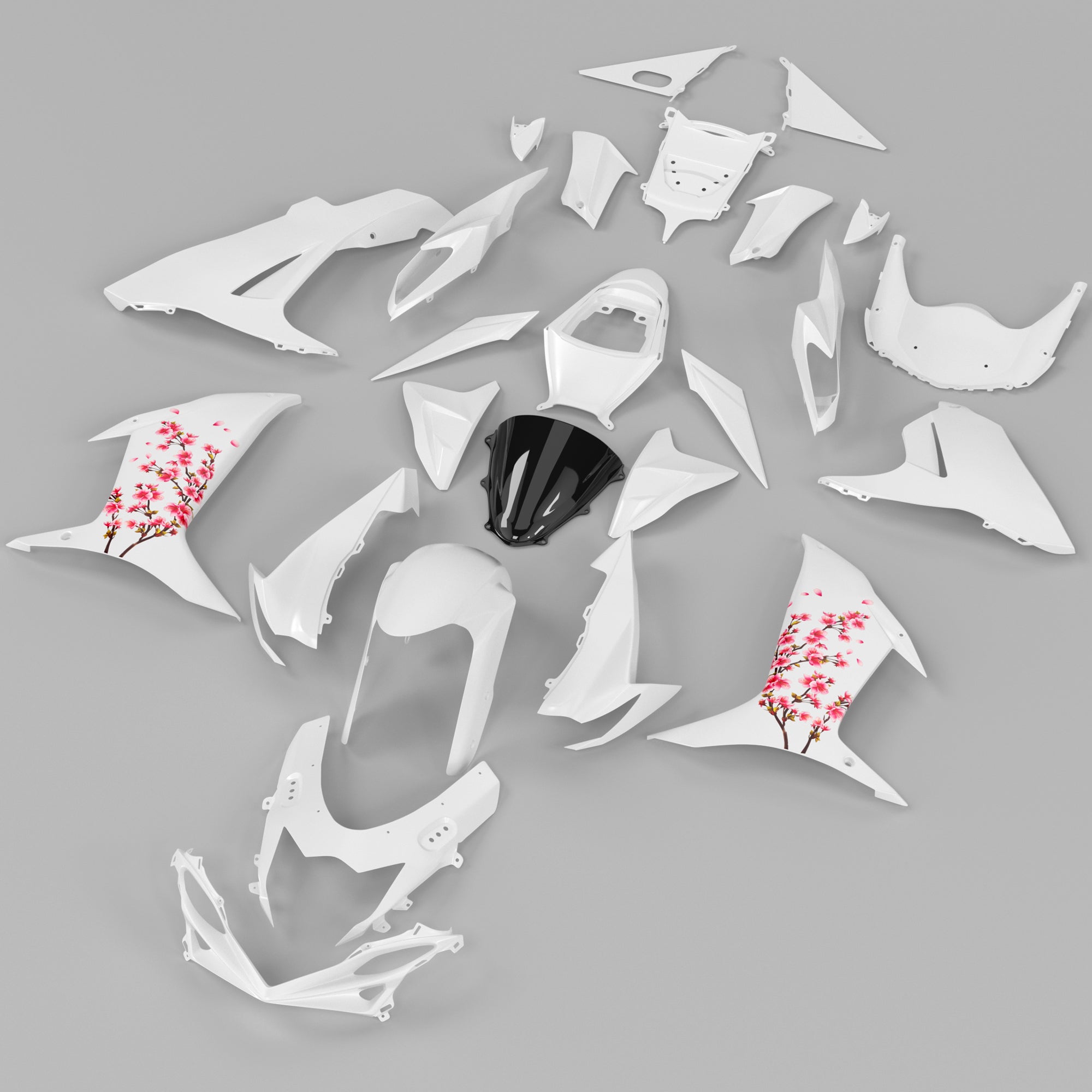 Amotopart 2011-2026 Suzuki GSXR 600/750 Pink & White Fairing Kit
