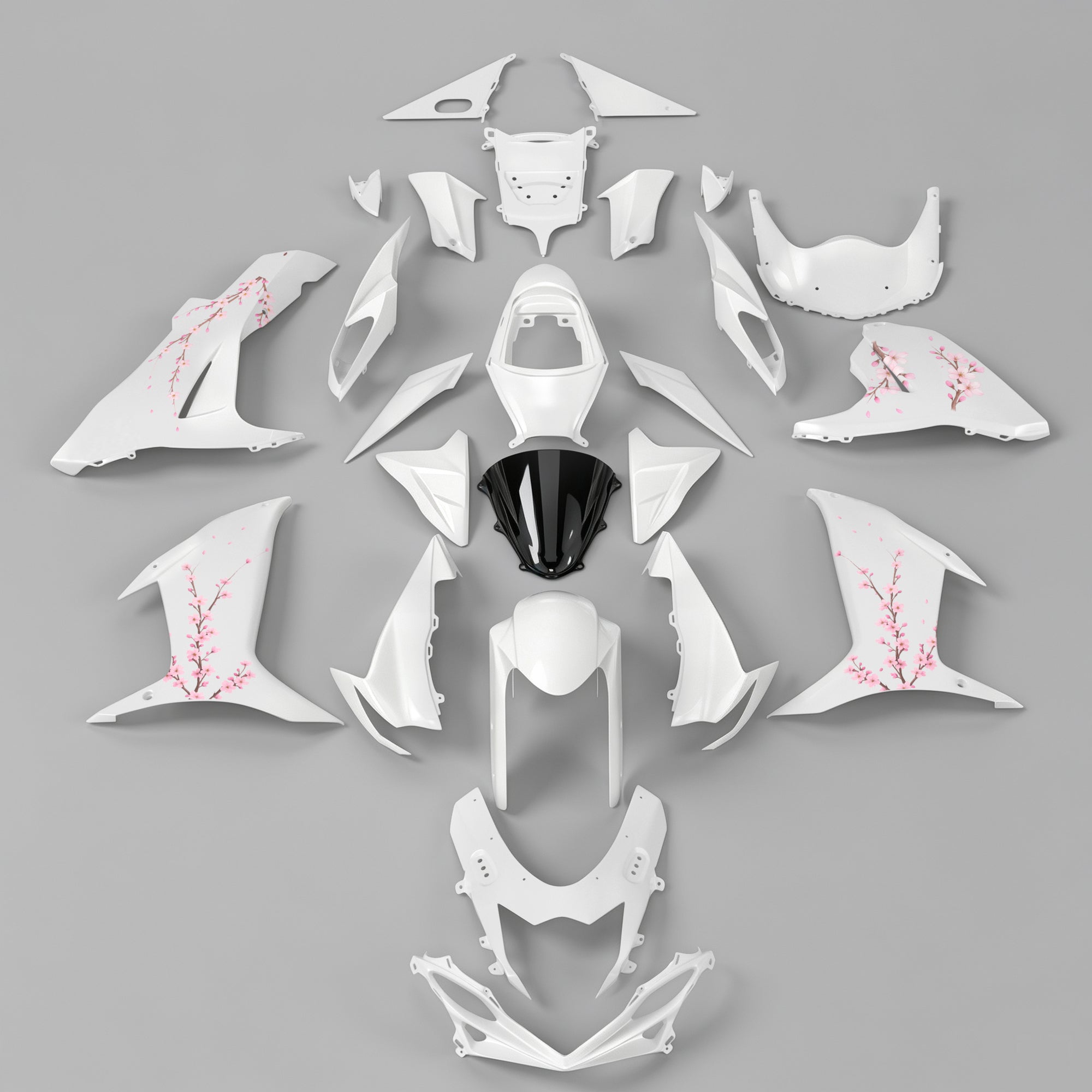 Amotopart 2011–2026 Suzuki GSXR 600/750 Weiß & Rosa Verkleidungsset