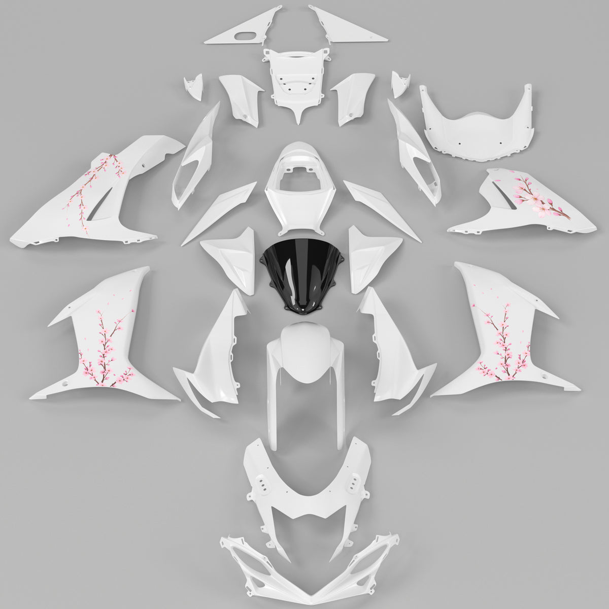 Amotopart 2011-2026 Suzuki GSXR 600/750 White & Pink Fairing Kit