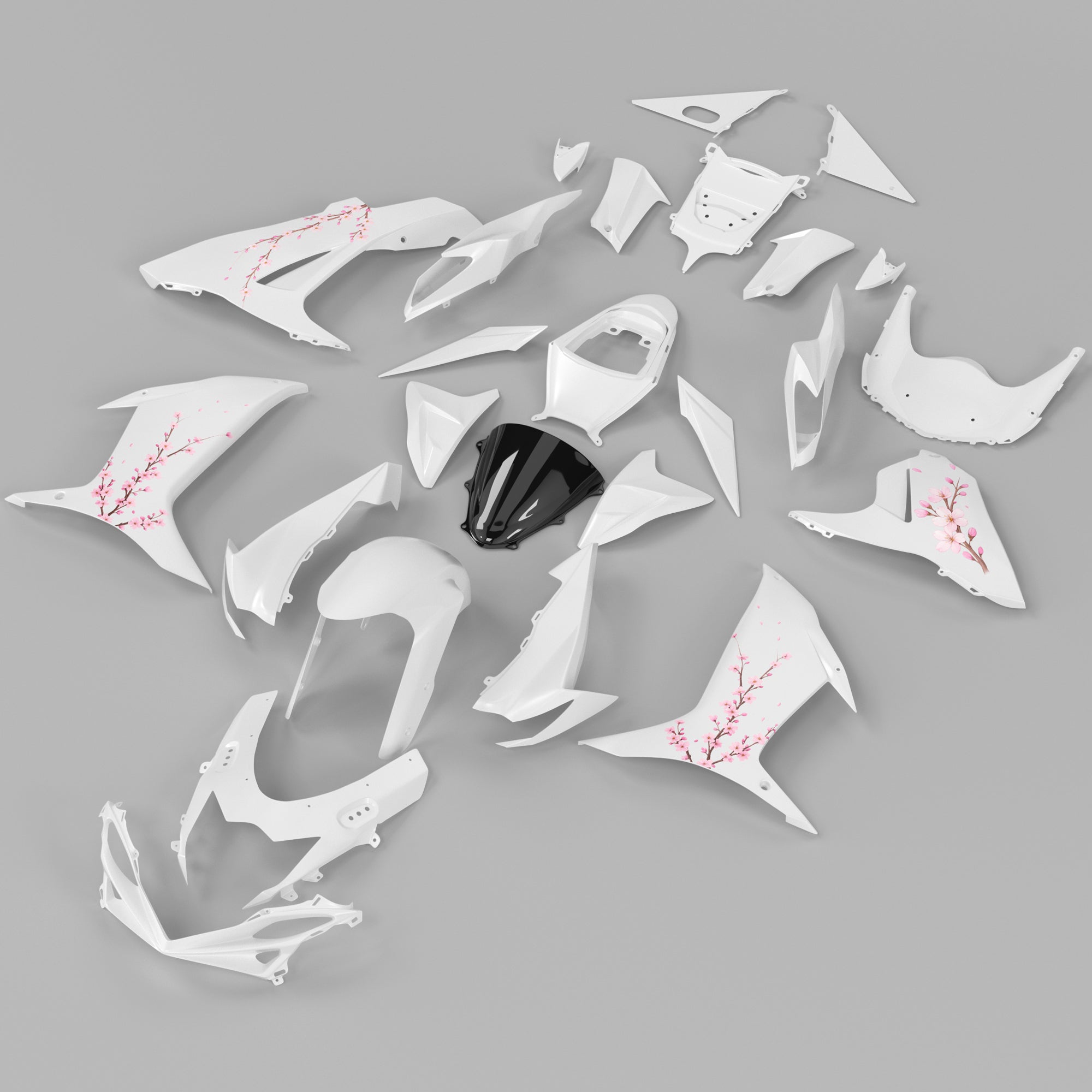 Amotopart 2011-2026 Suzuki GSXR 600/750 White & Pink Fairing Kit