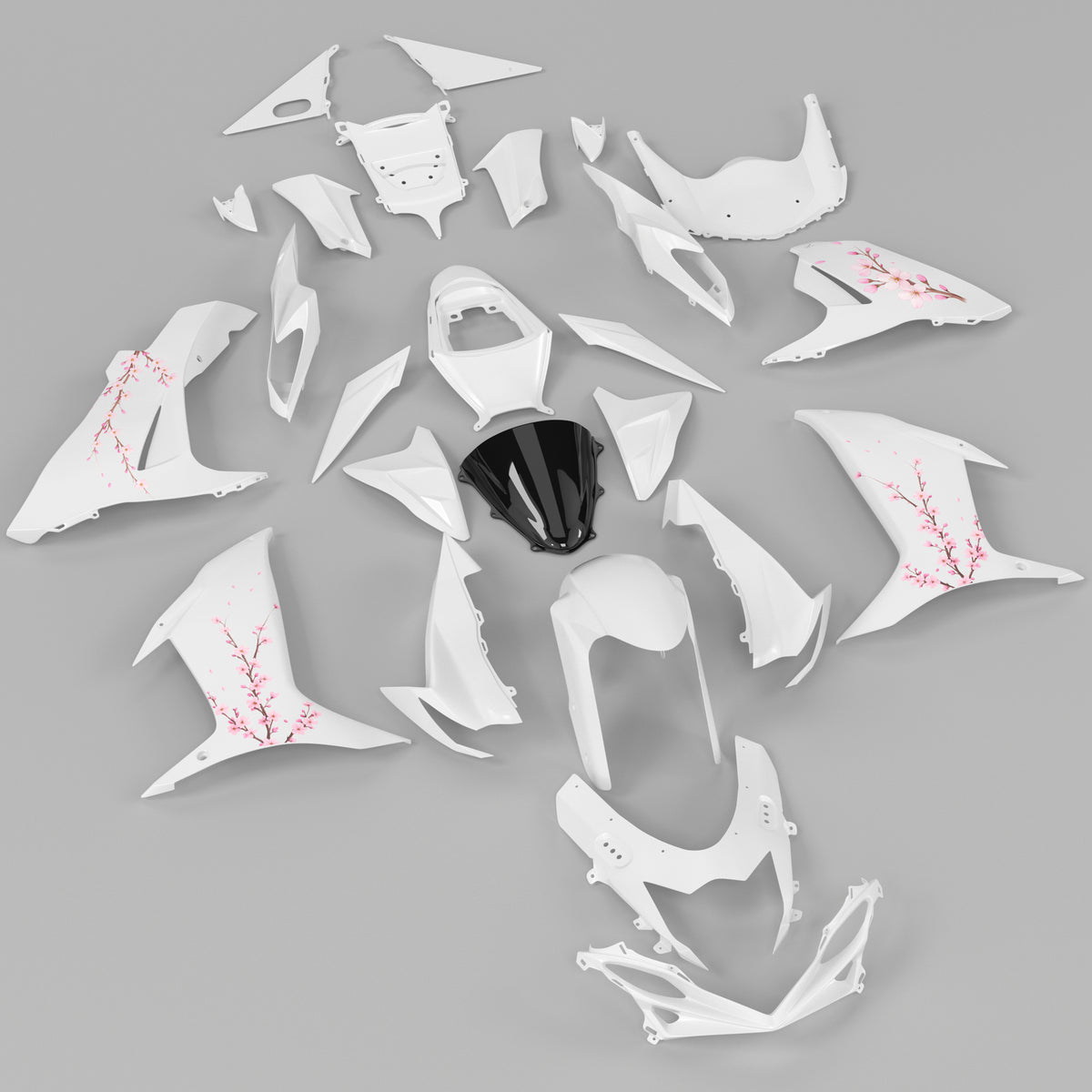 Amotopart 2011-2026 Suzuki GSXR 600/750 White & Pink Fairing Kit