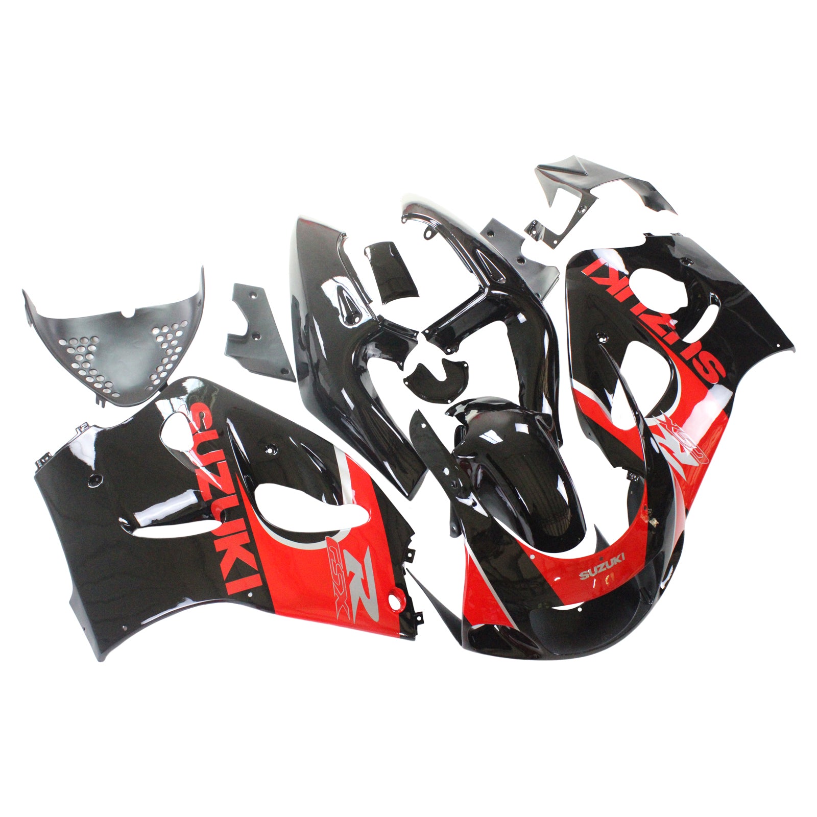 Amotopart Suzuki 1996-2000 GSXR 600/750 Black Red Fairing Kit