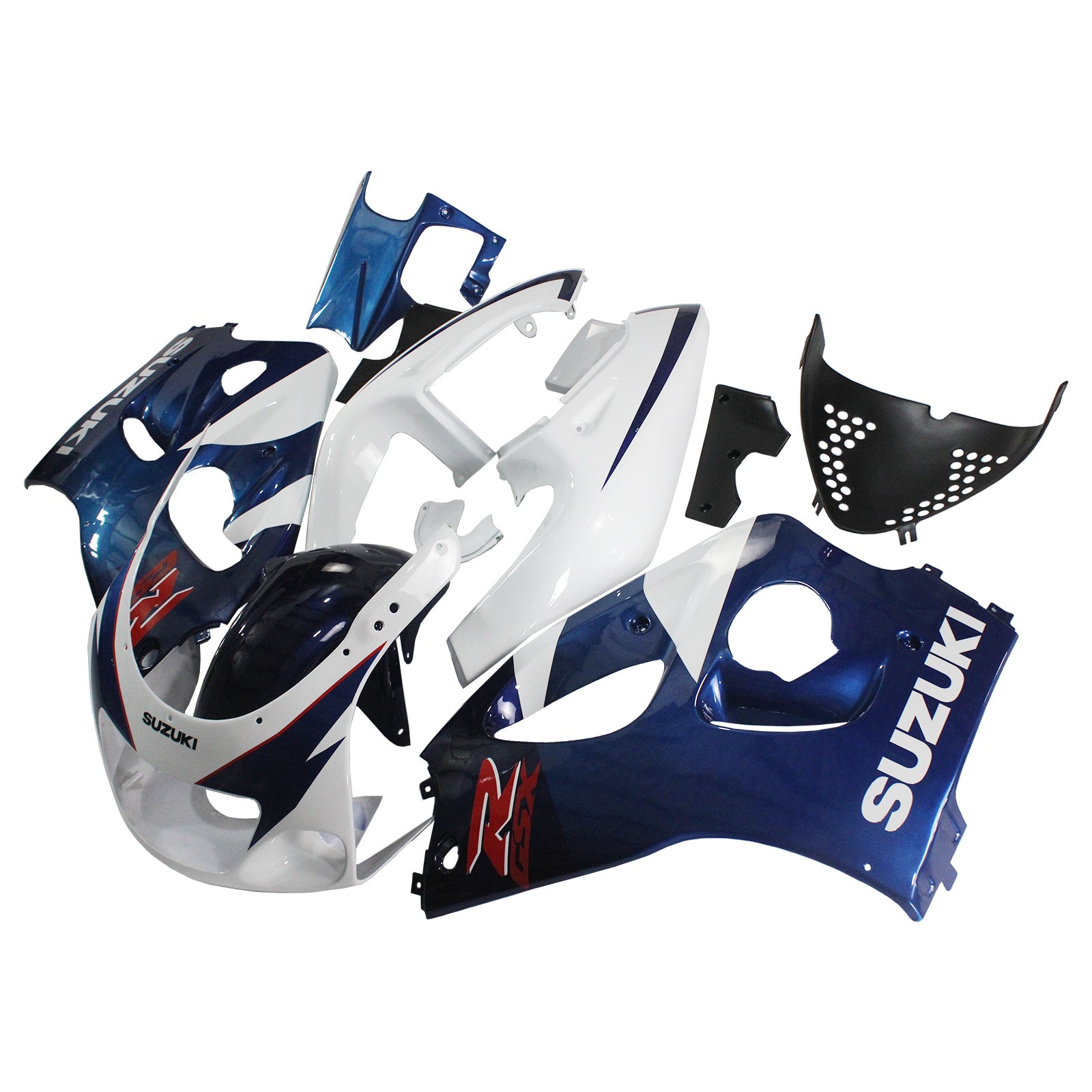 Amotopart Suzuki 1996-2000 GSXR 600/750 Blue White Fairing Kit