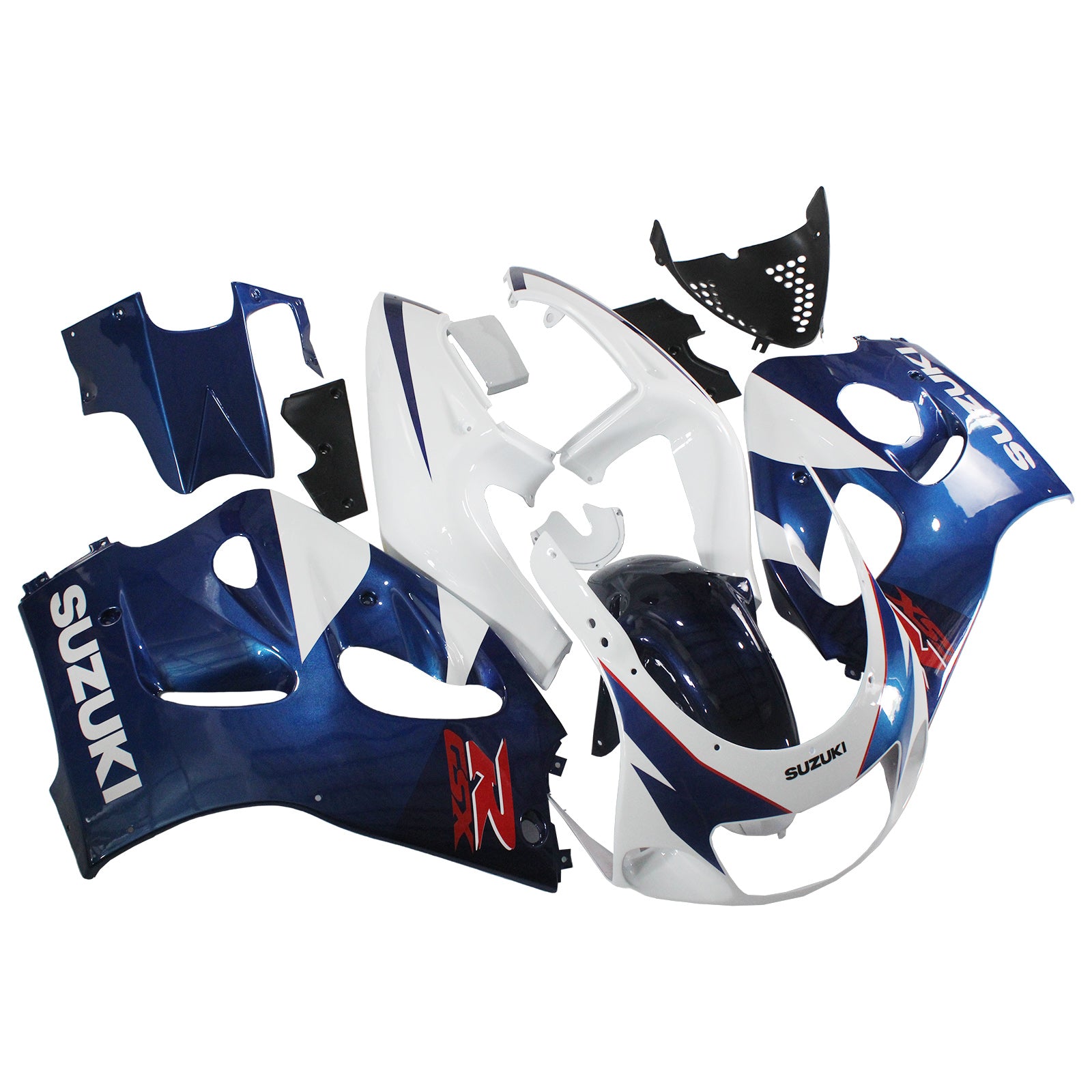 Amotopart Suzuki 1996-2000 GSXR 600/750 Kit de carénage bleu blanc