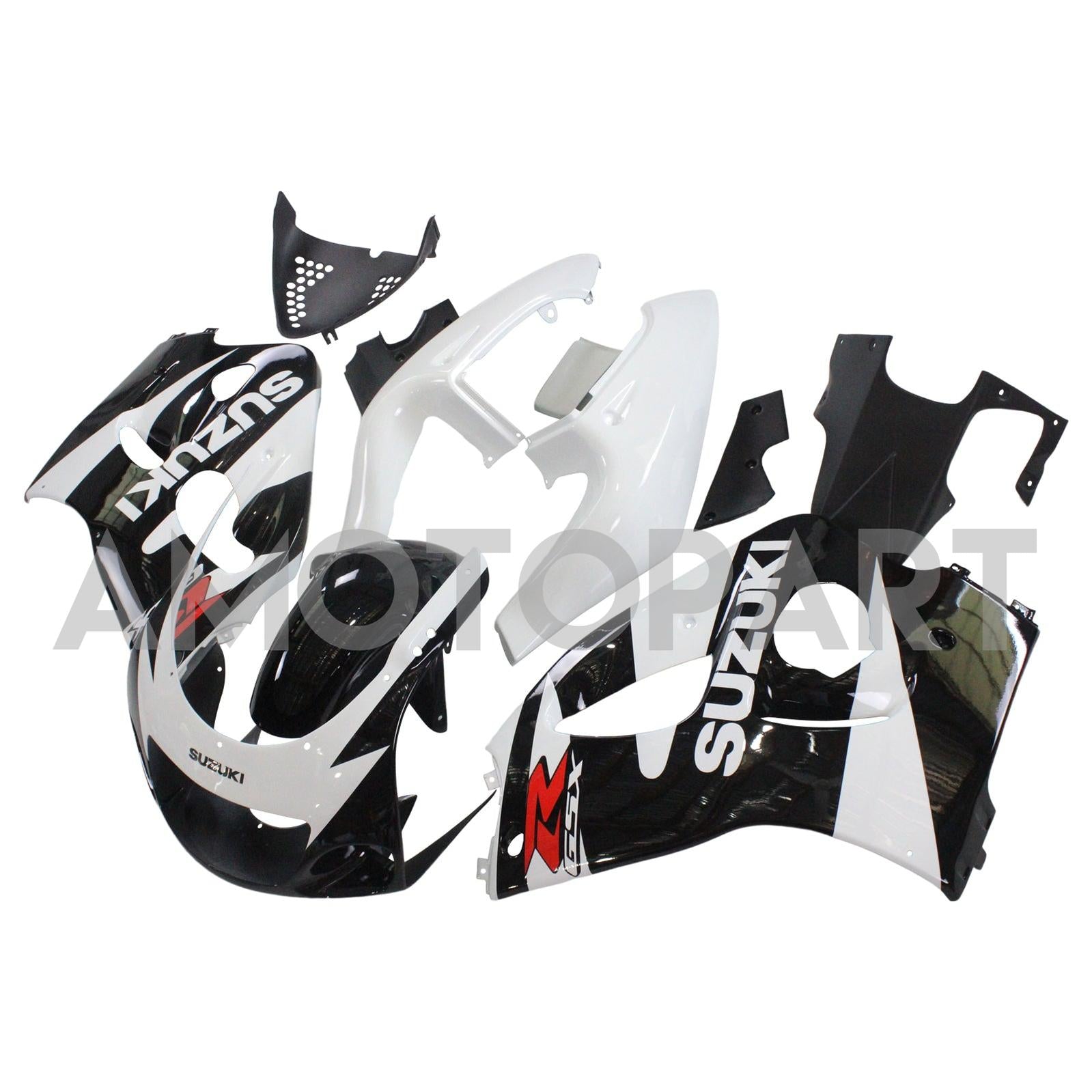 Amotopart Suzuki 1996-2000 GSXR 600/750 Black White Fairing Kit