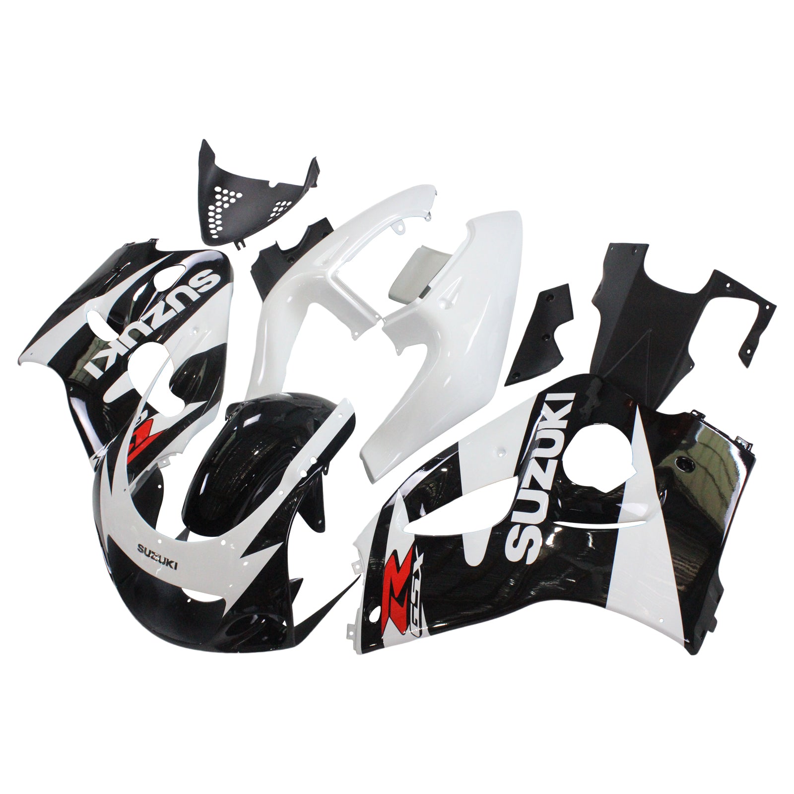 Amotopart Suzuki 1996-2000 GSXR 600/750 Black White Fairing Kit