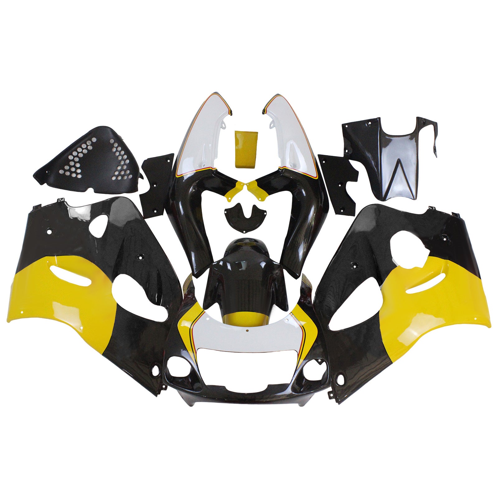 Amotopart Suzuki 1996-2000 GSXR600 & 1996-1999 GSXR750 Black White Fairing Kit