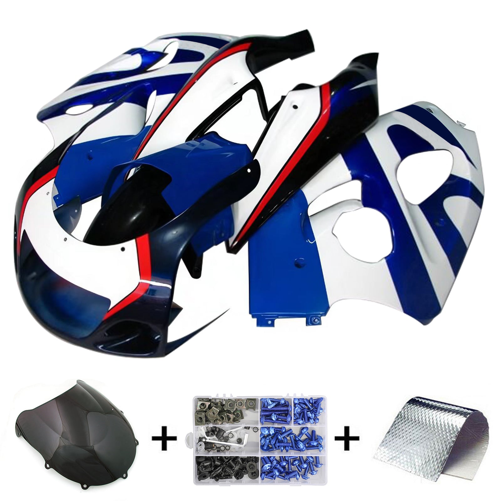 Amotopart Suzuki GSXR600 1996-2000 GSXR750 1996-1999 Blue&White Style3 Fairing Kit