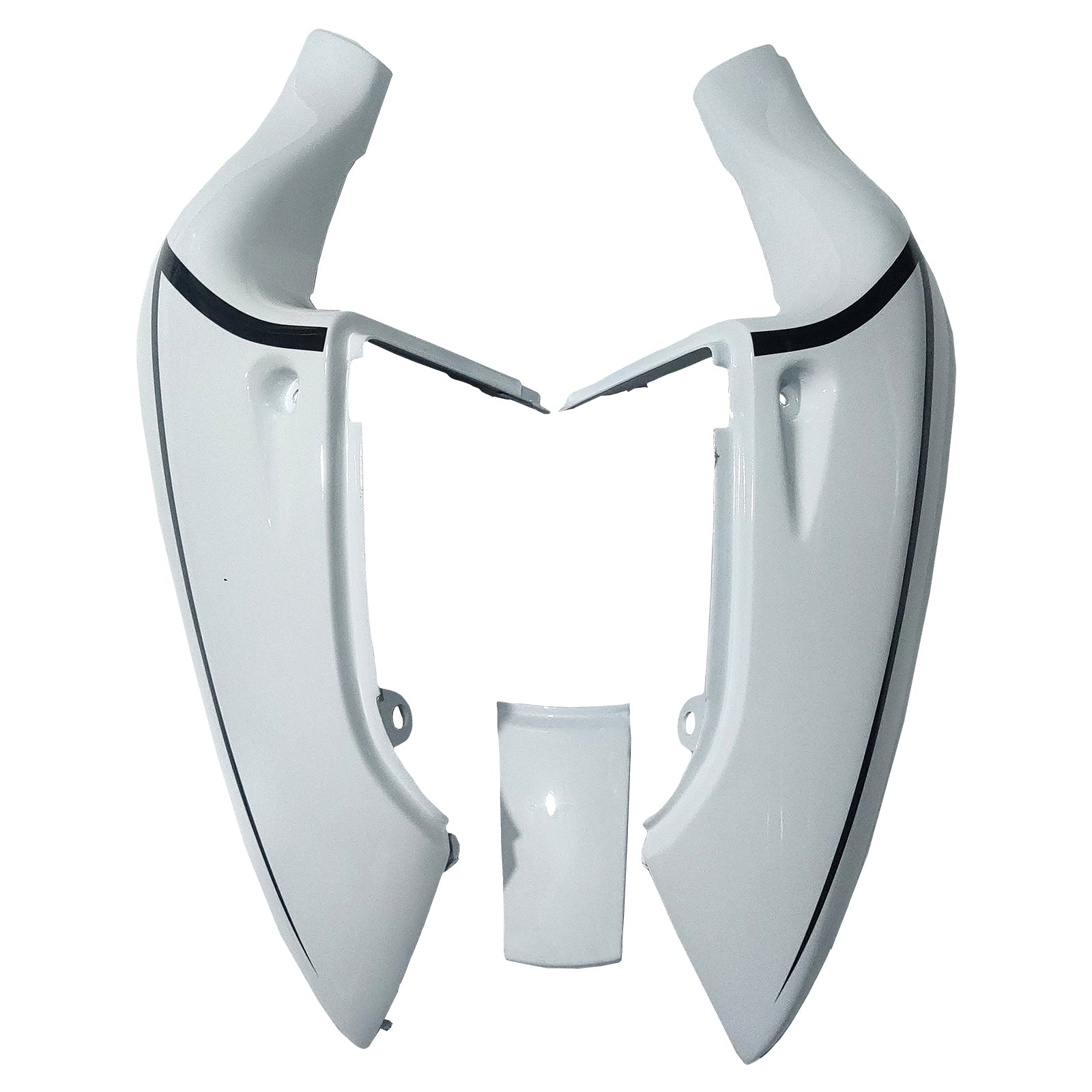 Amotopart Verkleidungsset für Suzuki GSXR600 1996–2000, GSXR750 1996–1999, Weiß mit schwarzem Muster, Style2