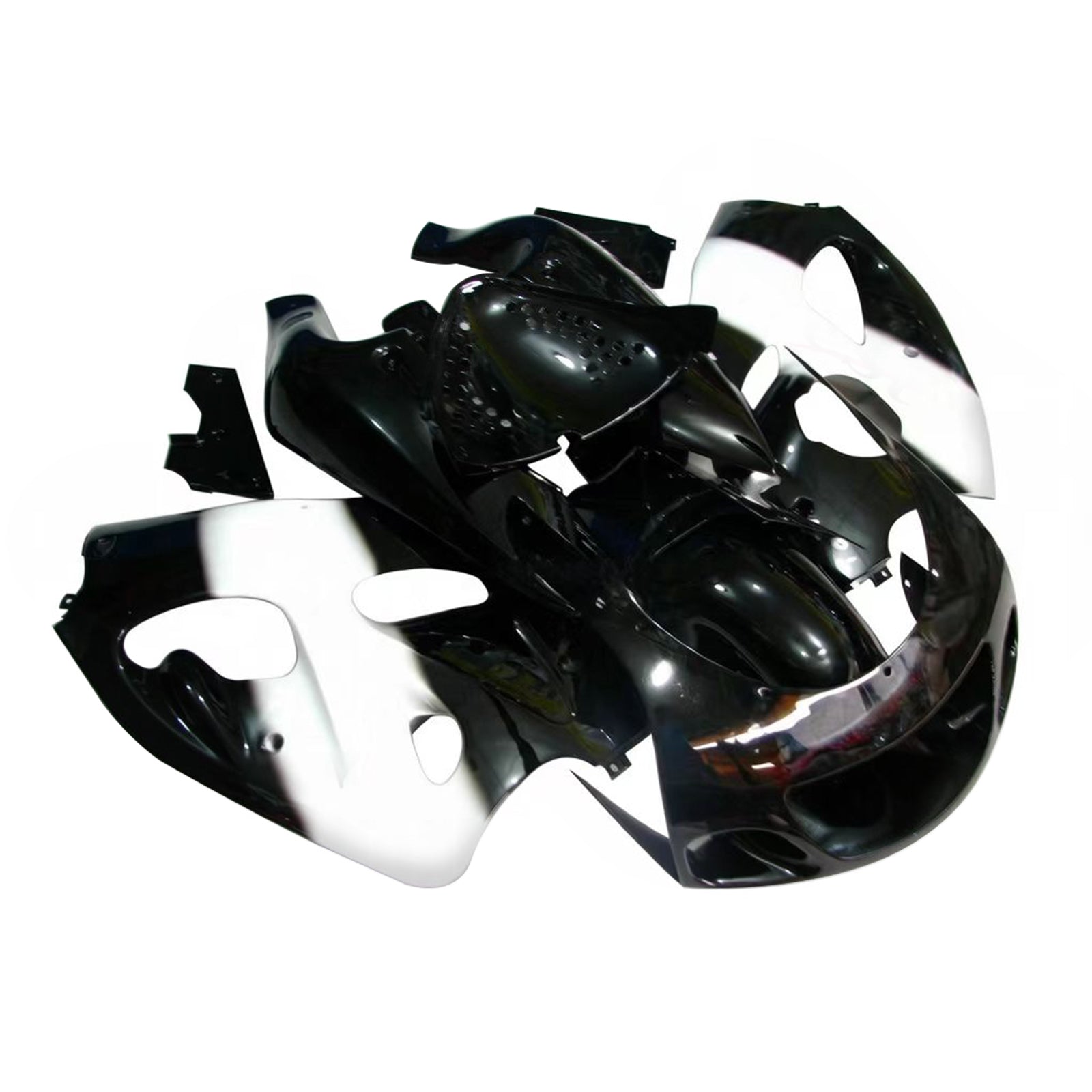 Amotopart Suzuki GSXR600 1996-2000 GSXR750 1996-1999 Black & White Fairing Kit