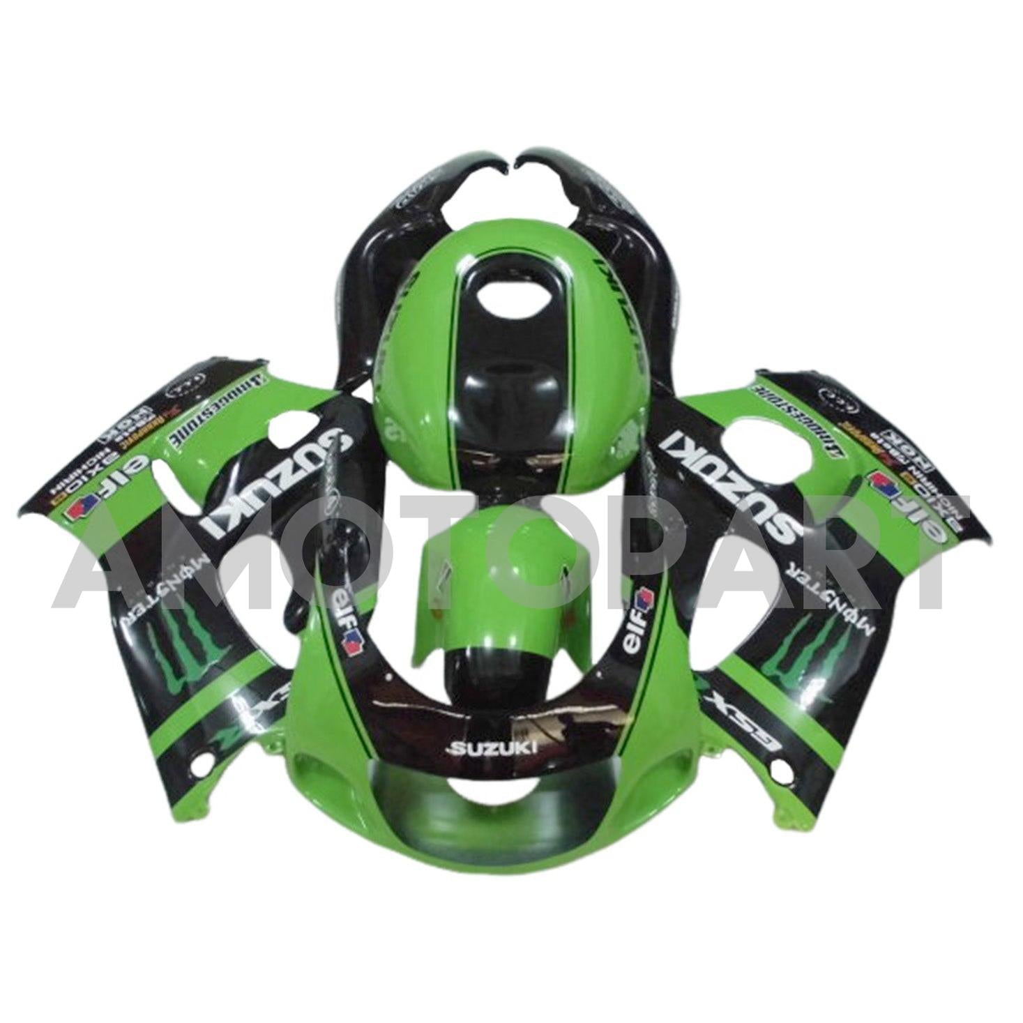 Amotopart Suzuki GSXR600 1996-2000 GSXR750 1996-1999 Green&Black Fairing Kit