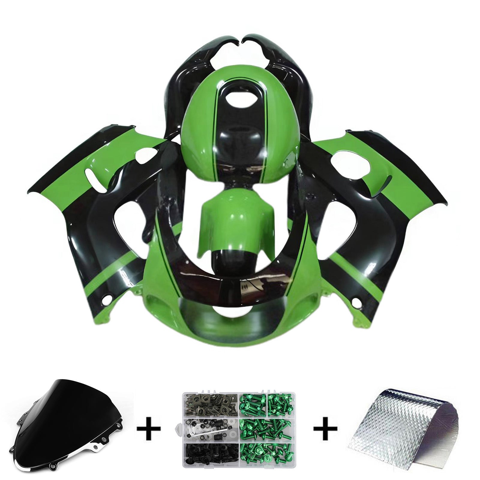 Amotopart Suzuki GSXR600 1996-2000 GSXR750 1996-1999 Green&Black Fairing Kit