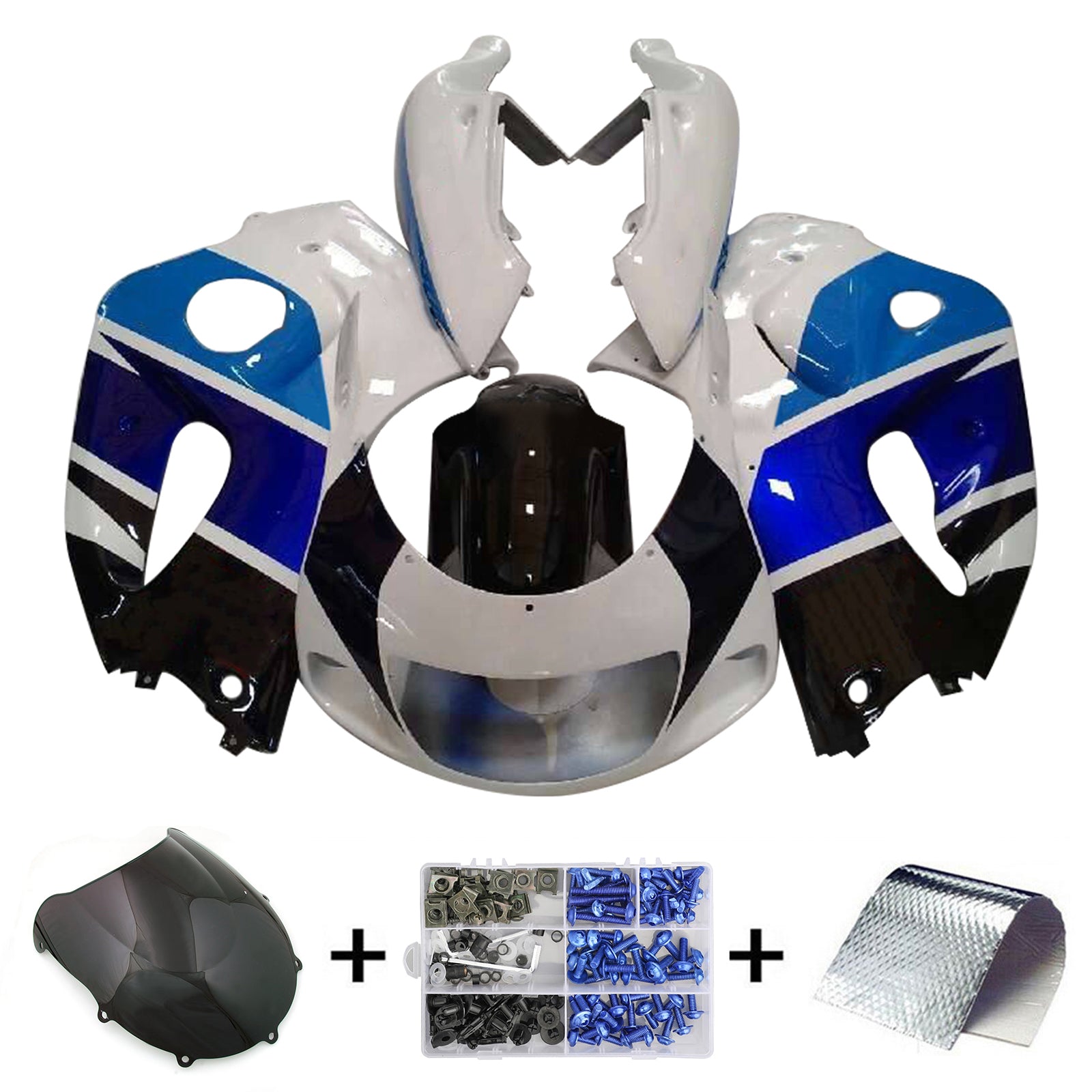 Amotopart Suzuki GSXR600 1996-2000 GSXR750 1996-1999 Blue&White Style5 Fairing Kit