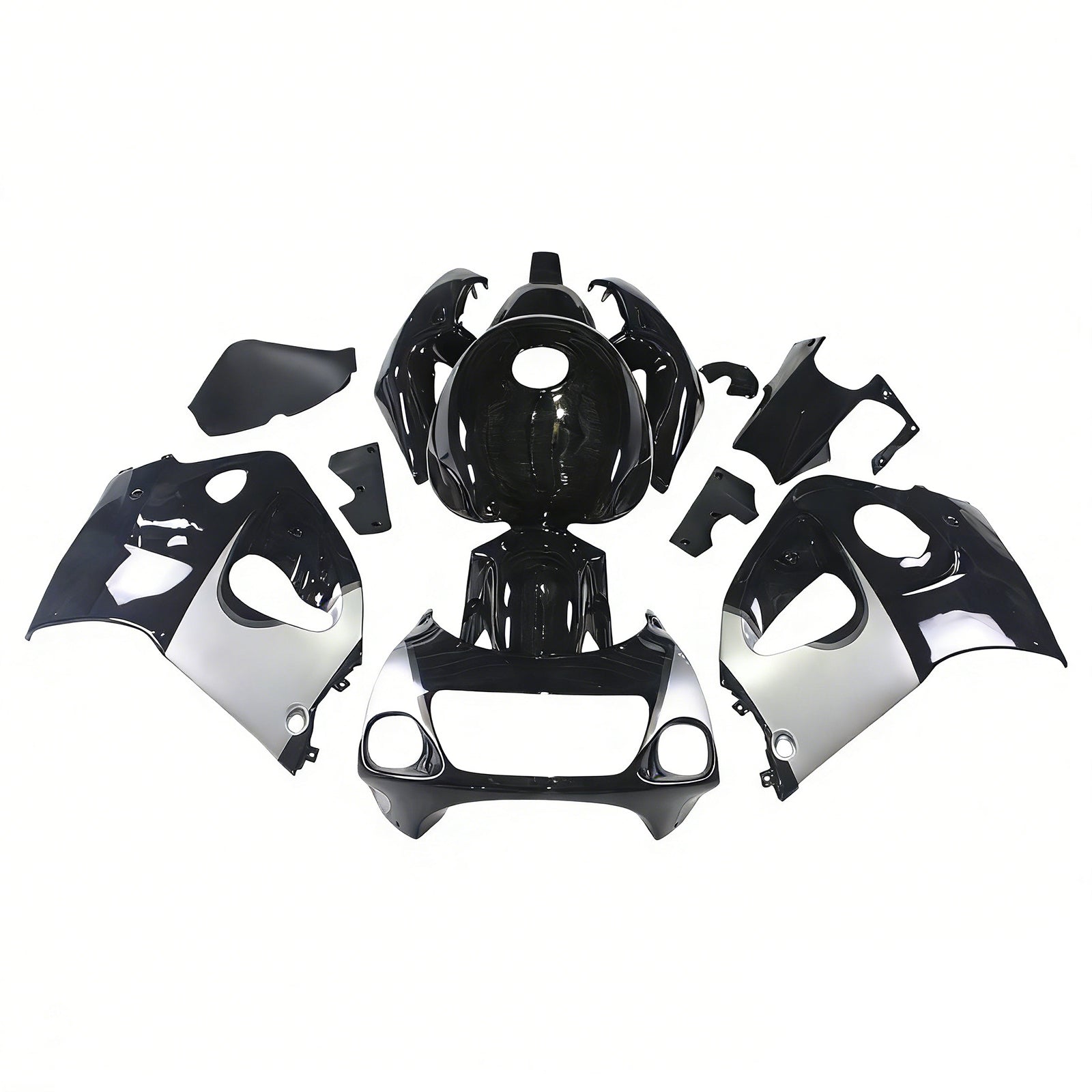 Amotopart Suzuki GSXR600 1996-2000 GSXR750 1996-1999 Black&Grey Fairing Kit