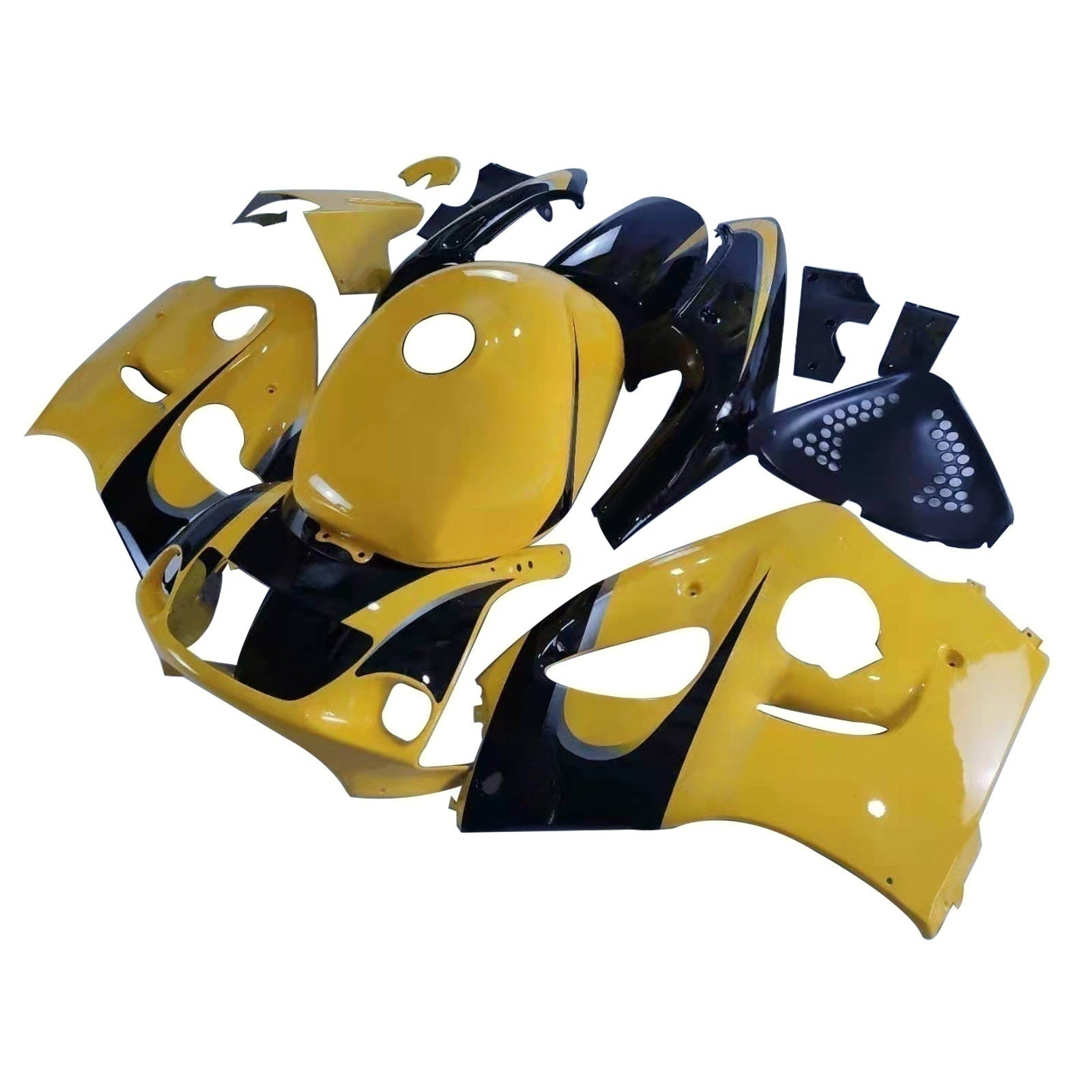 Amotopart Suzuki GSXR600 1996-2000 GSXR750 1996-1999 Black&Yellow Fairing Kit