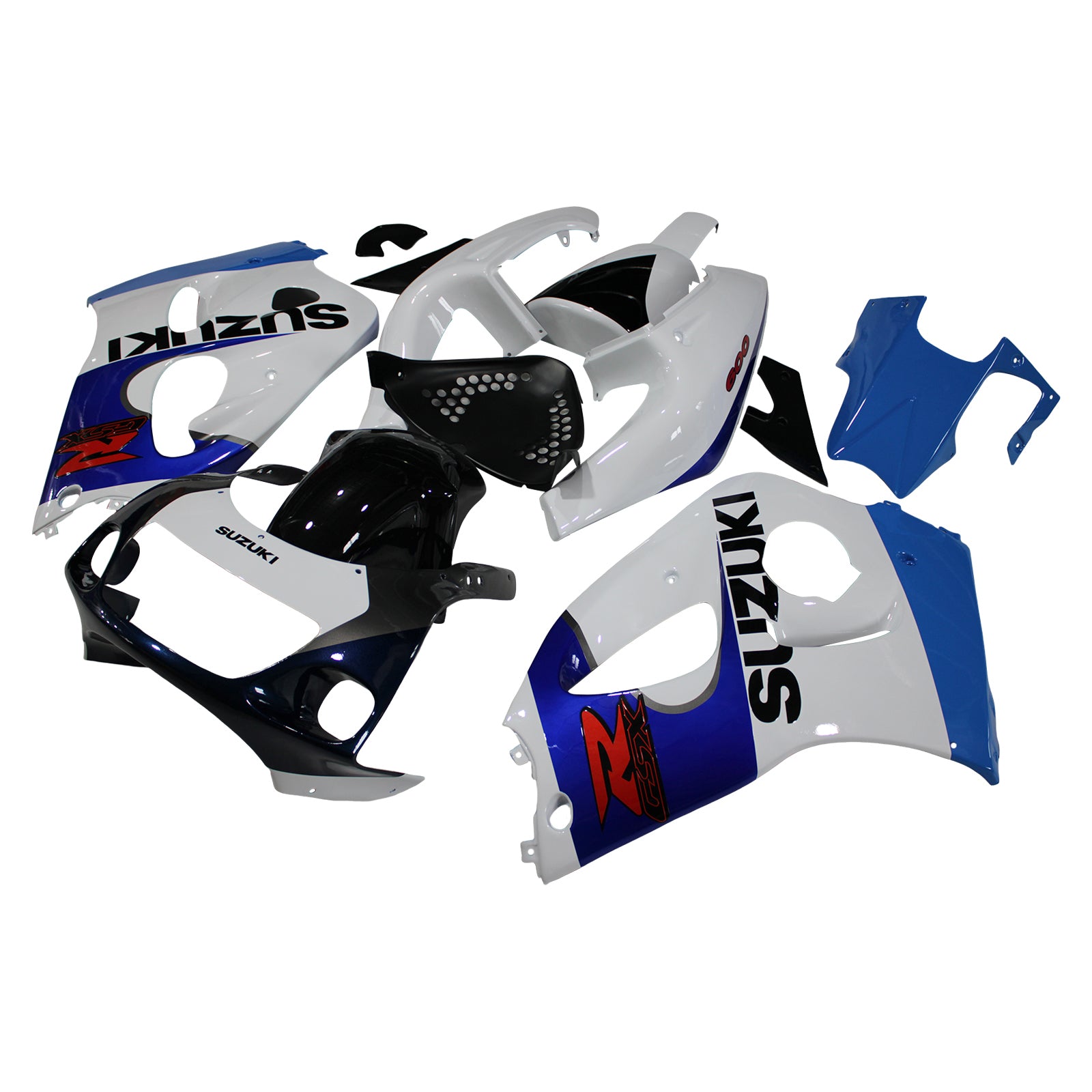 Amotopart Suzuki GSXR600 1996-2000 GSXR750 1996-1999 Blue&White Style4 Fairing Kit