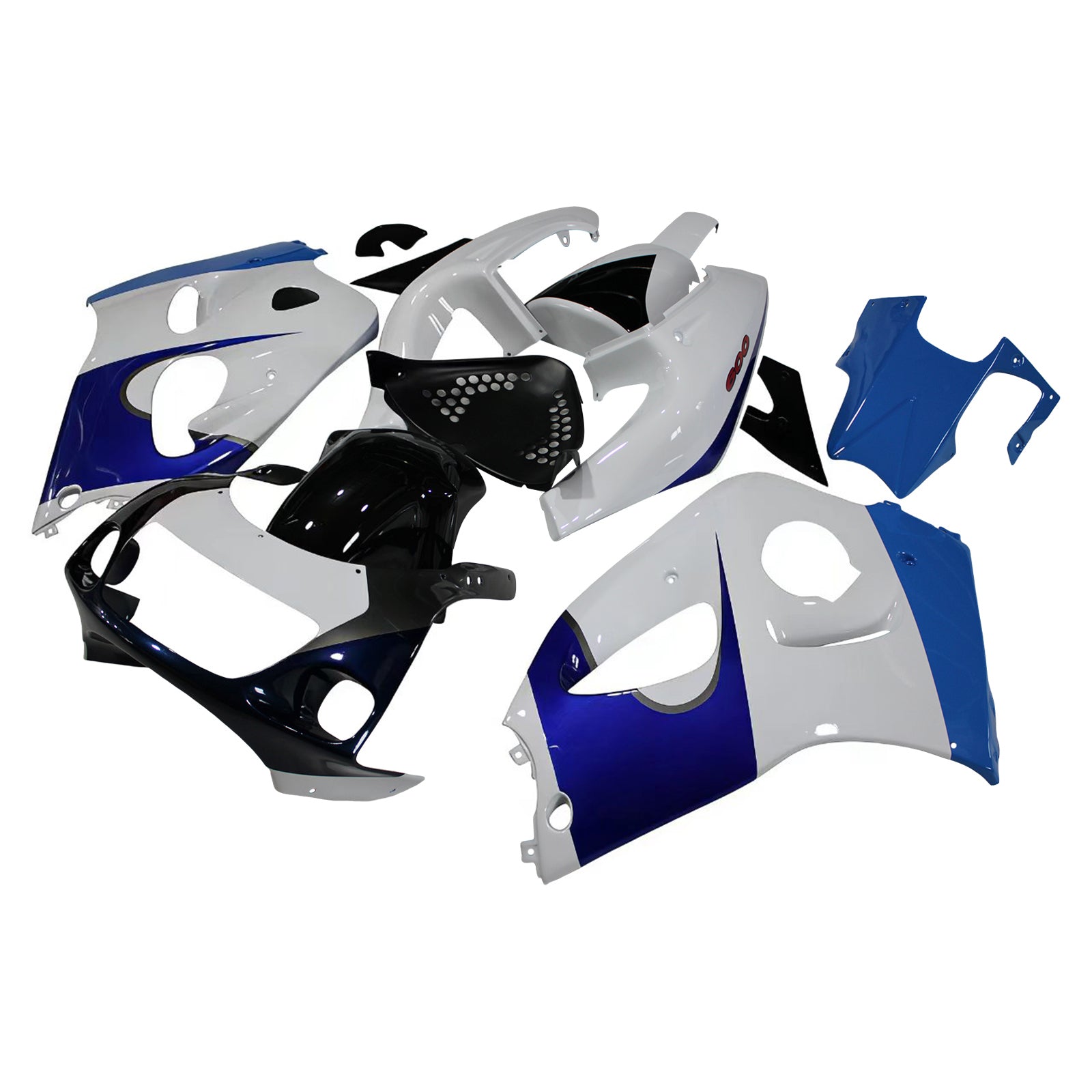 Amotopart Suzuki GSXR600 1996-2000 GSXR750 1996-1999 Blue&White Style4 Fairing Kit
