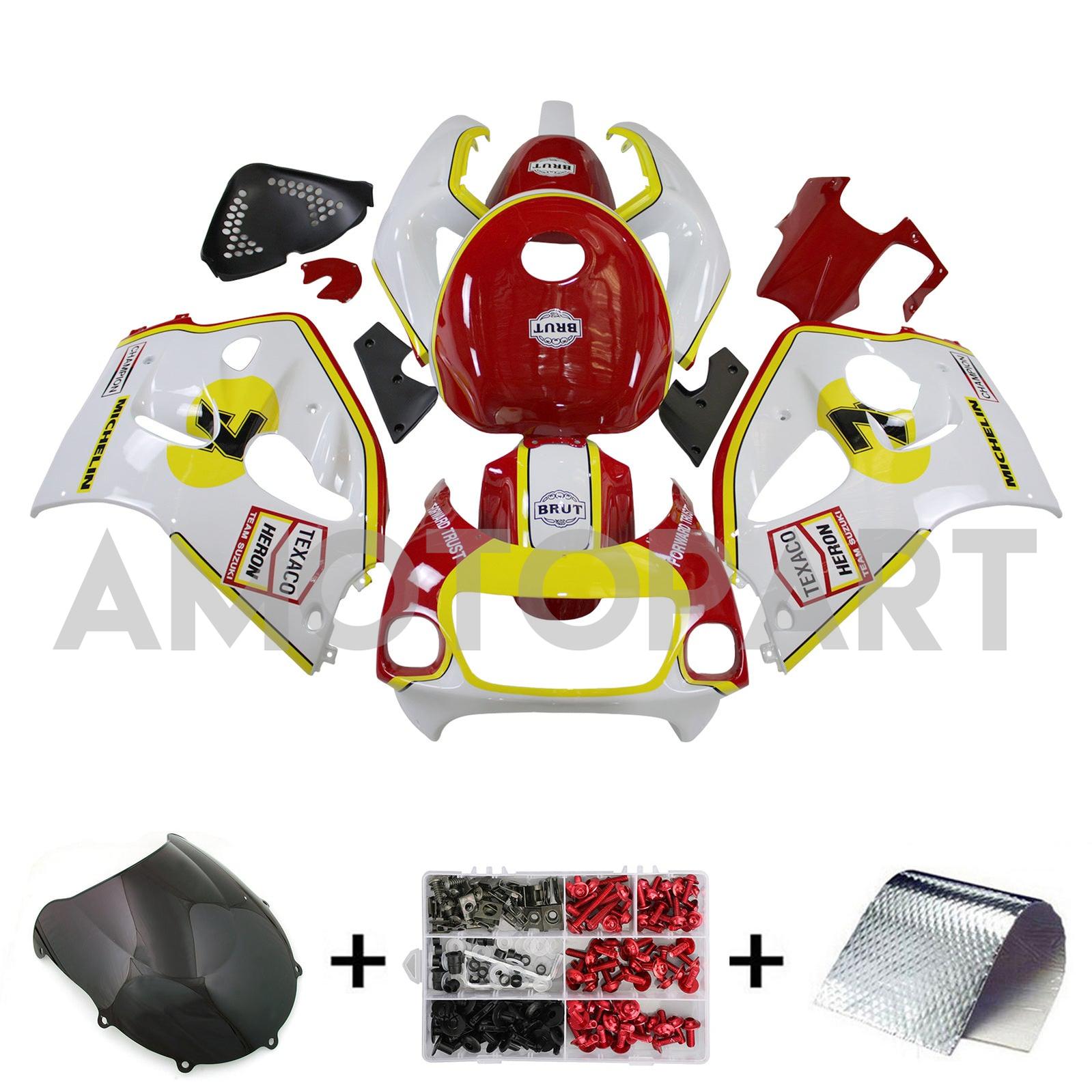 Amotopart Suzuki GSXR600 1996-2000 GSXR750 1996-1999 Rouge&Kit de carénage jaune