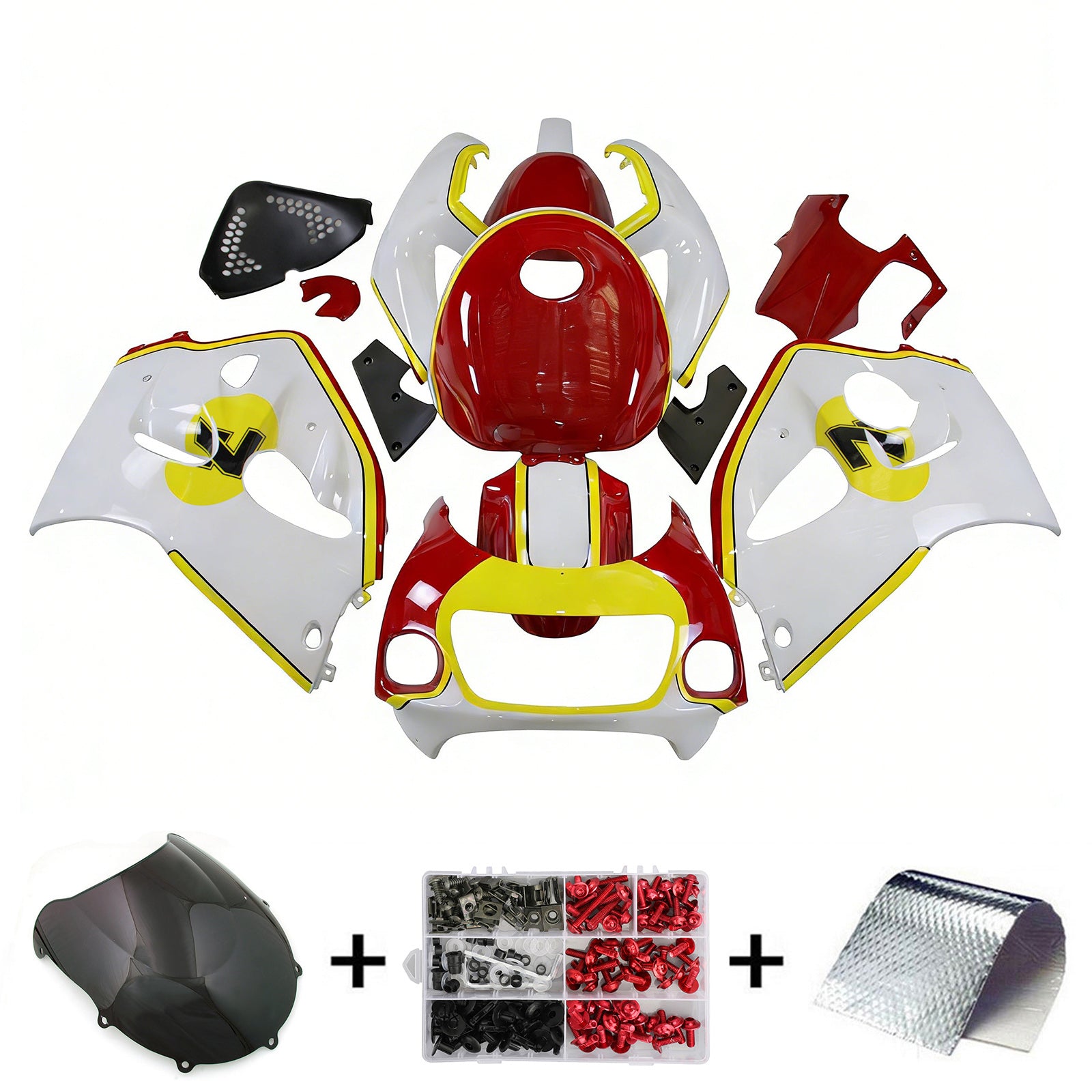Amotopart Suzuki GSXR600 1996-2000 GSXR750 1996-1999 Red&Yellow Fairing Kit