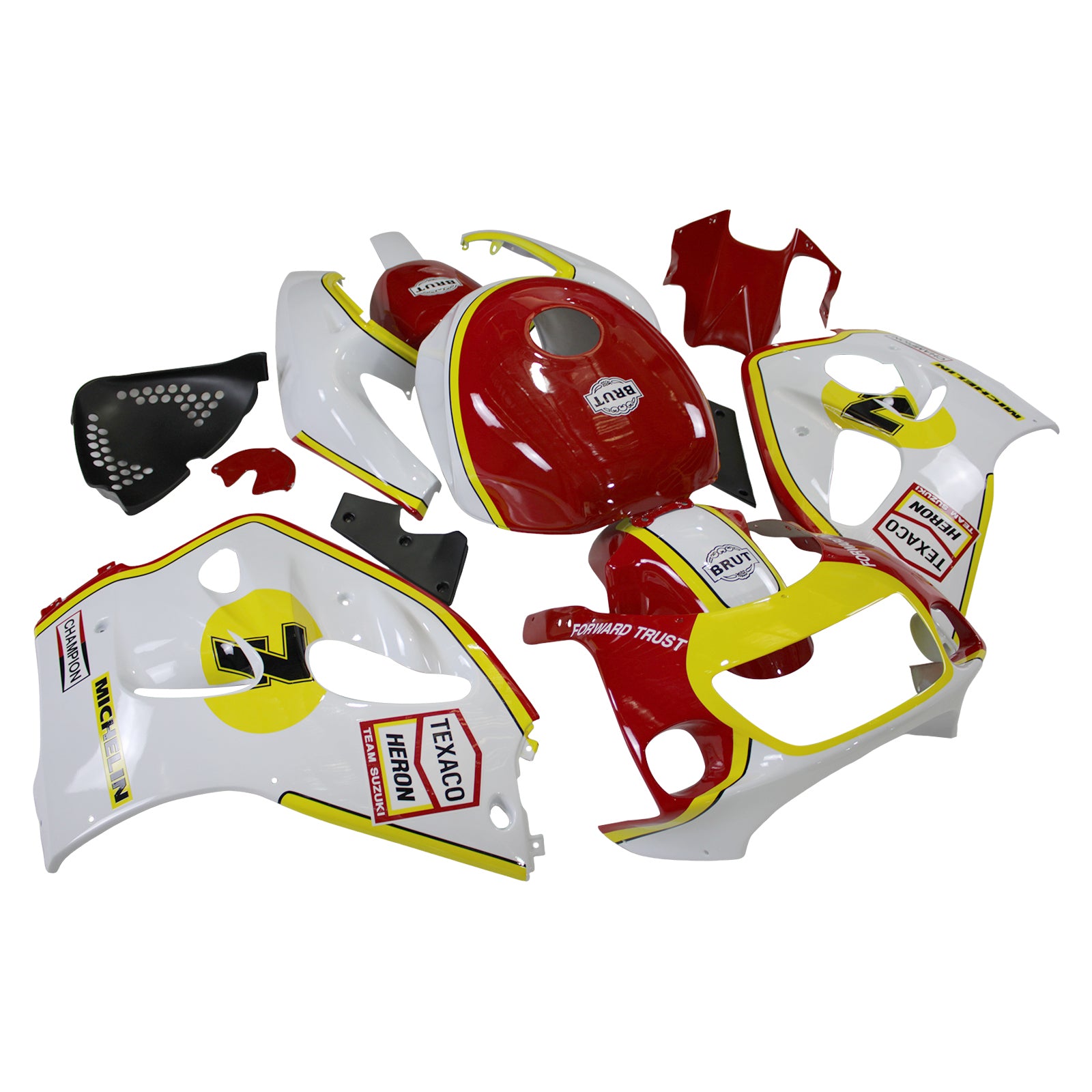 Amotopart Suzuki GSXR600 1996-2000 GSXR750 1996-1999 Red&Yellow Fairing Kit