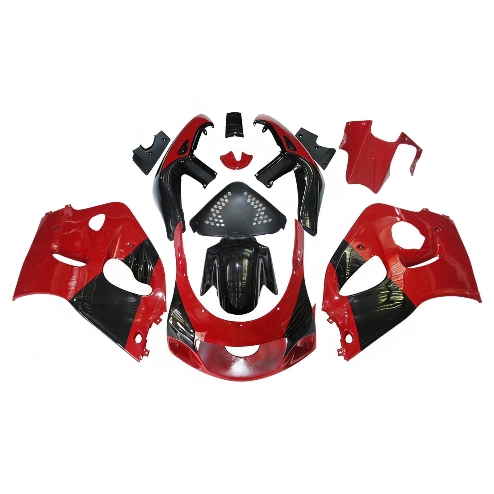 Amotopart Suzuki GSXR600 1996-2000 GSXR750 1996-1999 Red & Black Style1 Fairing Kit