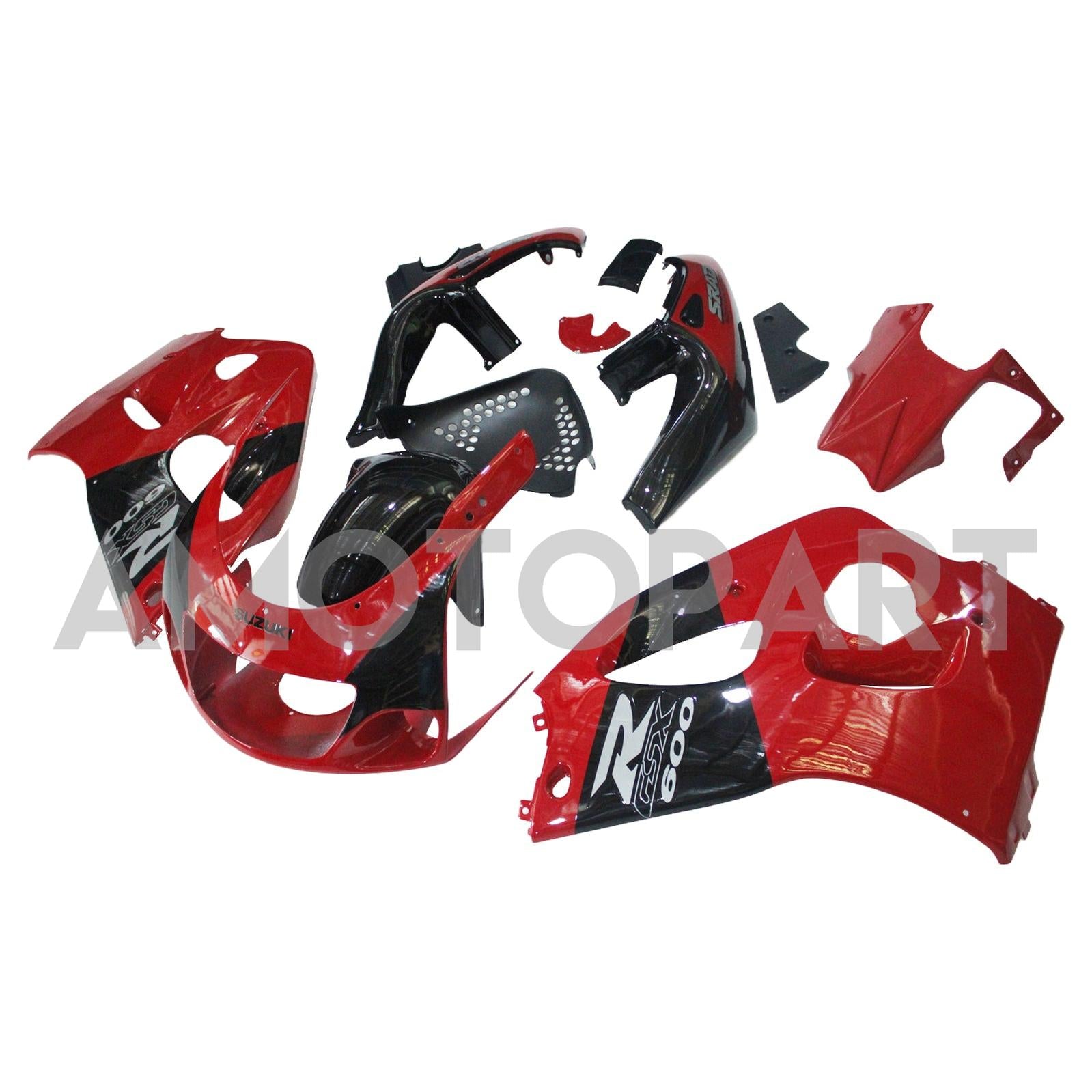 Amotopart Suzuki GSXR600 1996-2000 GSXR750 1996-1999 Red&Black Style1 Fairing Kit
