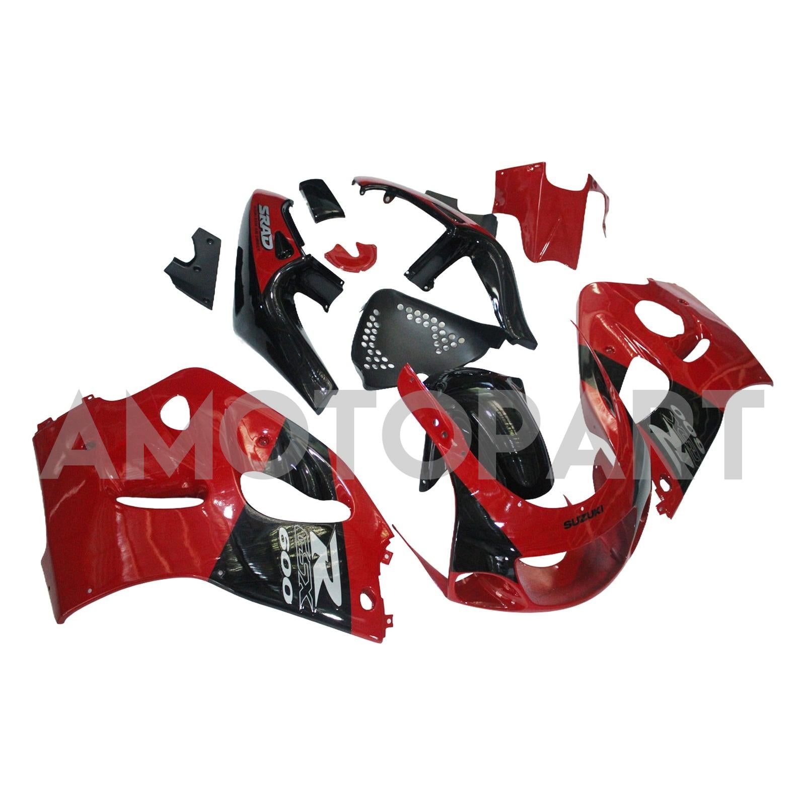 Amotopart Suzuki GSXR600 1996-2000 GSXR750 1996-1999 Red&Black Style1 Fairing Kit
