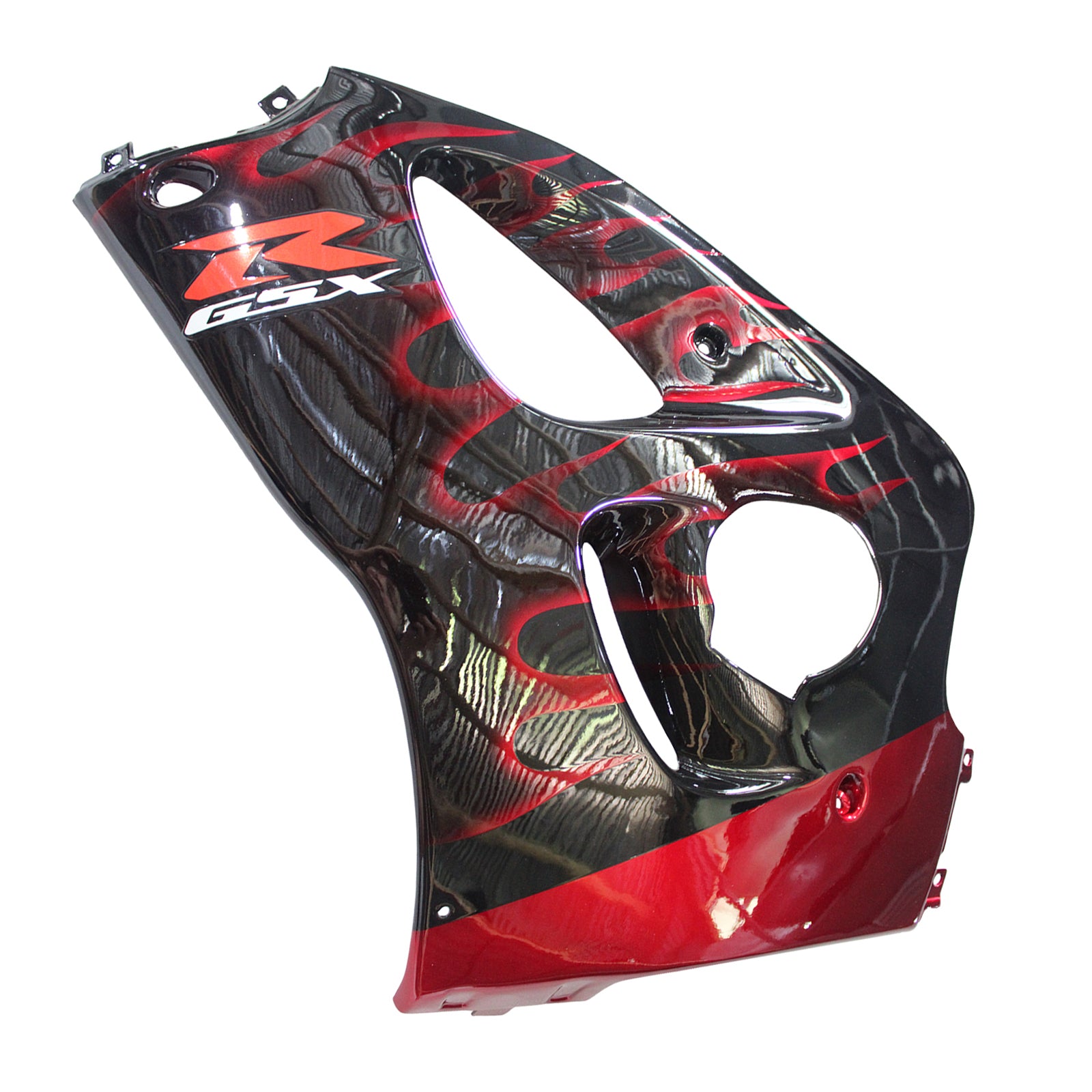 Amotopart Suzuki GSXR600 1996-2000 GSXR750 1996-1999 Blue com Red Flame Style1 Kit de carenagem