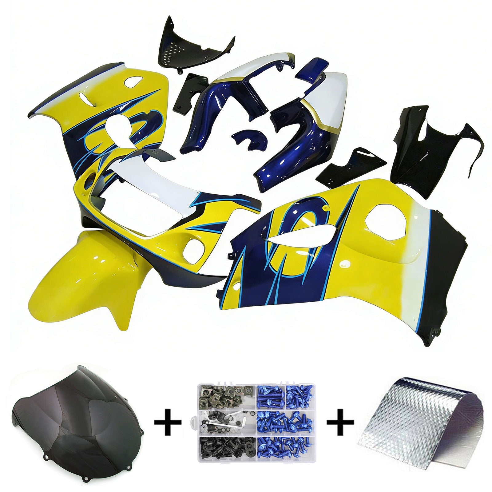 Amotopart GSXR600 1996-2000 GSXR750 1996-1999 SUZUKI Yellow & Blue Failing Kit
