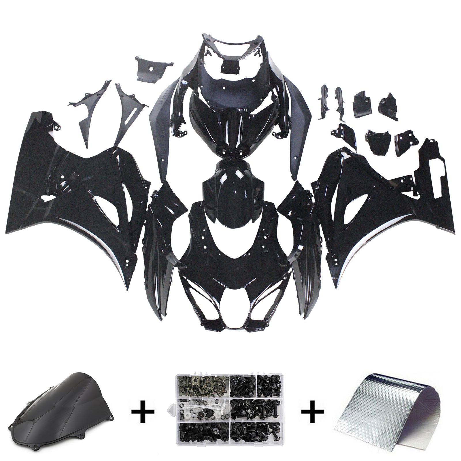 Amotopart Suzuki GSXR1000 2017-2024 K17 Glossy Black Fairing Kit