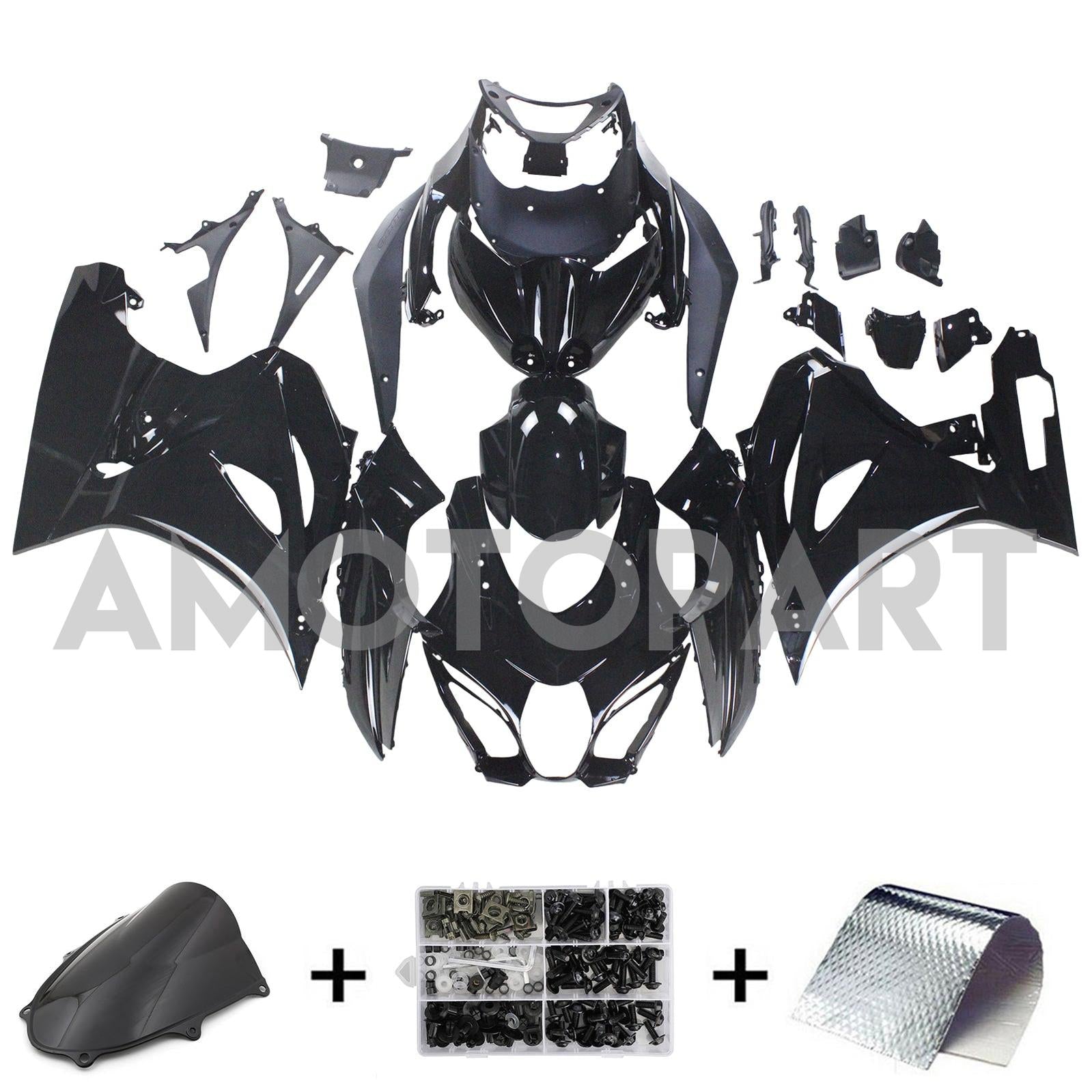 Amotopart Suzuki GSXR1000 2017-2025 K17 Kit de carénage noir brillant