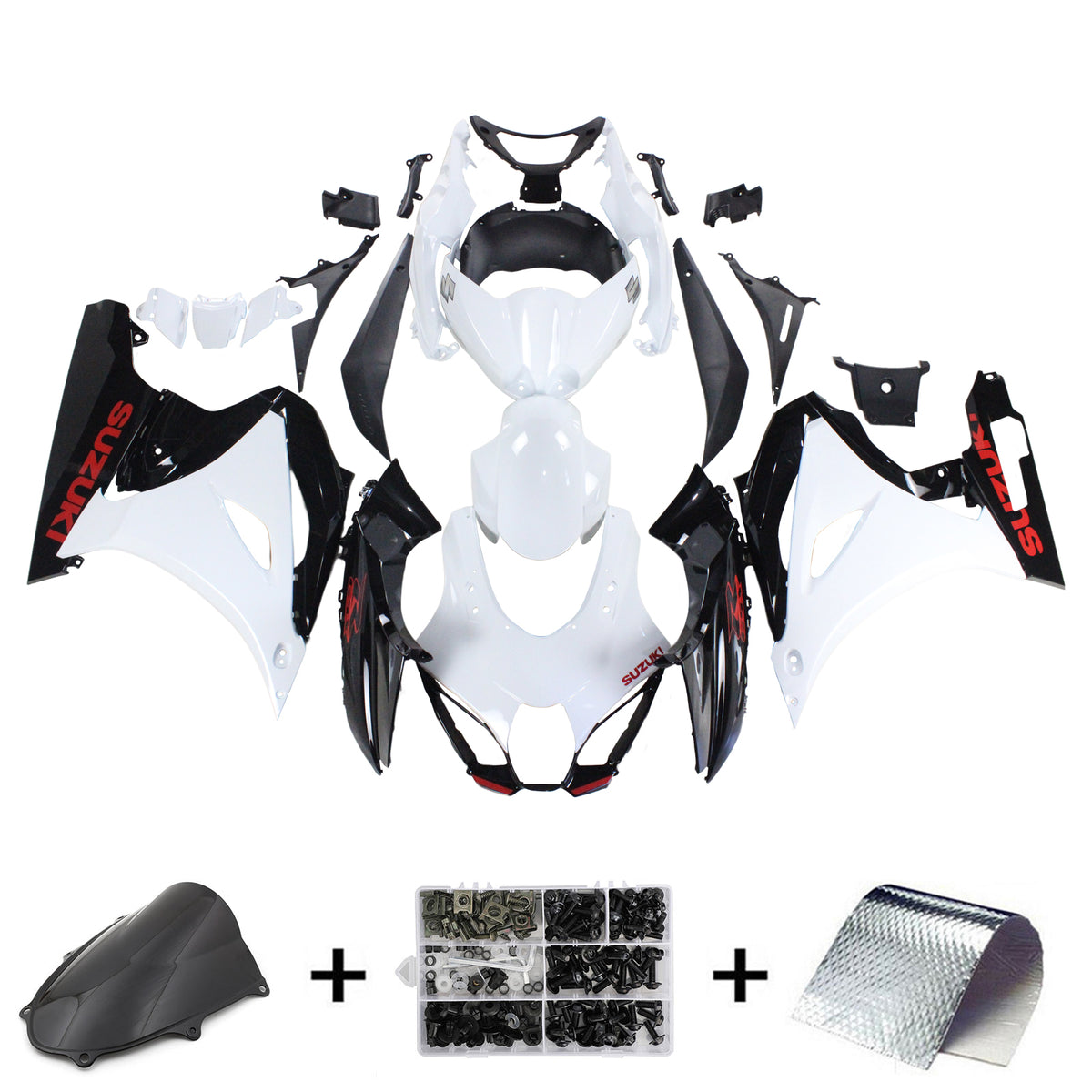 Amotopart Suzuki GSXR1000 2017-2024 K17 White Black  Fairing Kit