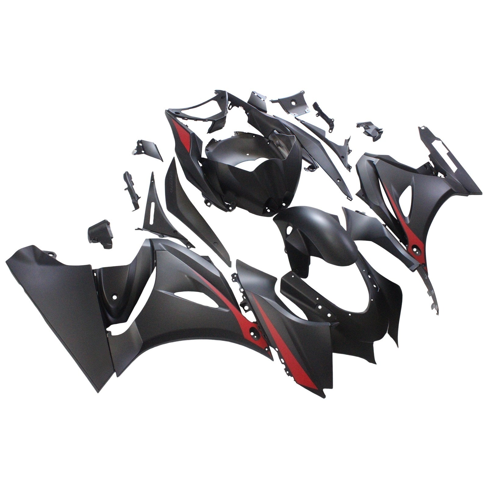 Amotopart Verkleidungsset für Suzuki GSXR1000 2017–2025, K17, Schwarz mit rotem Logo