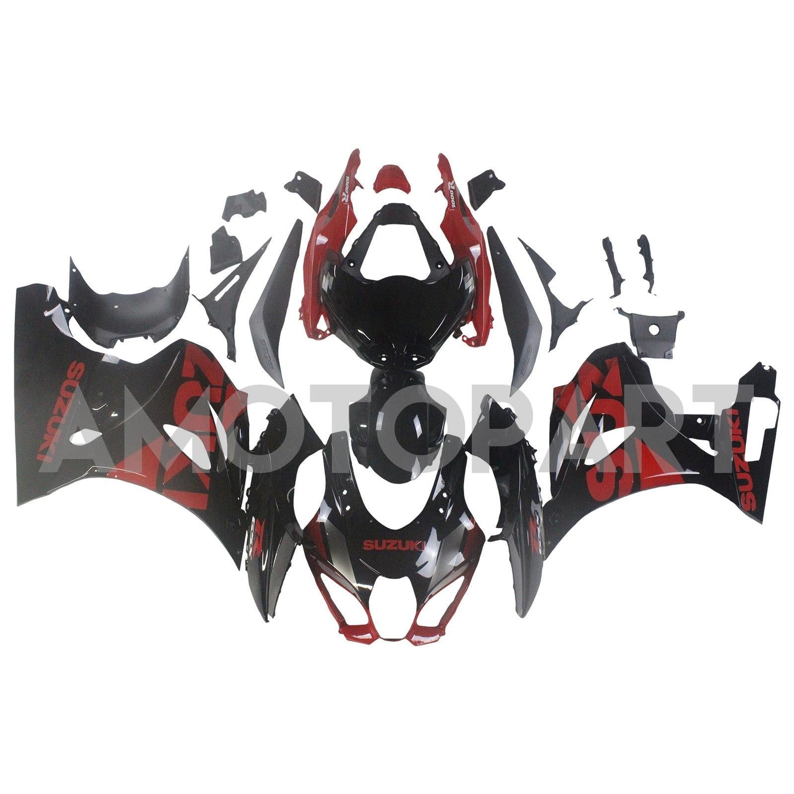 Amotopart Suzuki GSXR1000 2017-2025 K17 Black&Red Fairing Kit
