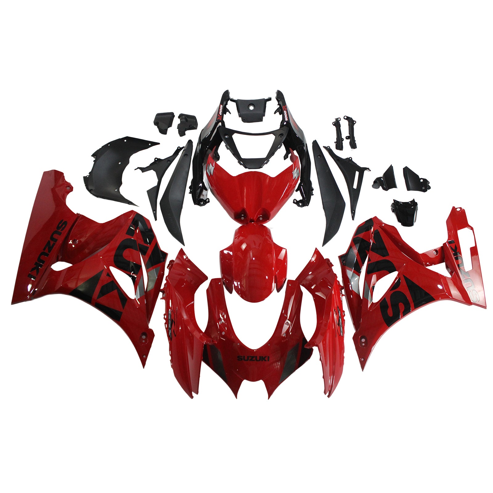 Amotopart Suzuki GSXR1000 2017-2024 K17 Glossy Red&BlackFairing Kit