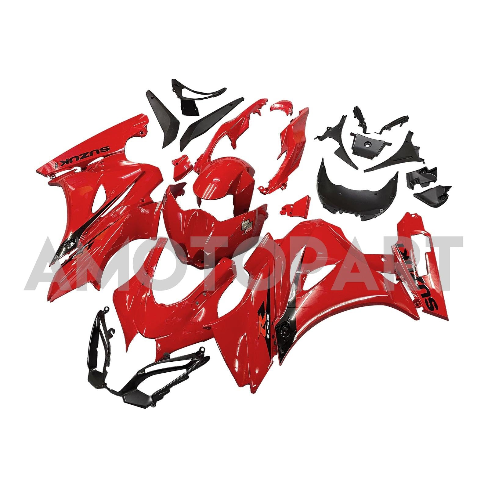 Amotopart Suzuki GSXR1000 2017-2025 K17 Glossy Red Fairing Kit