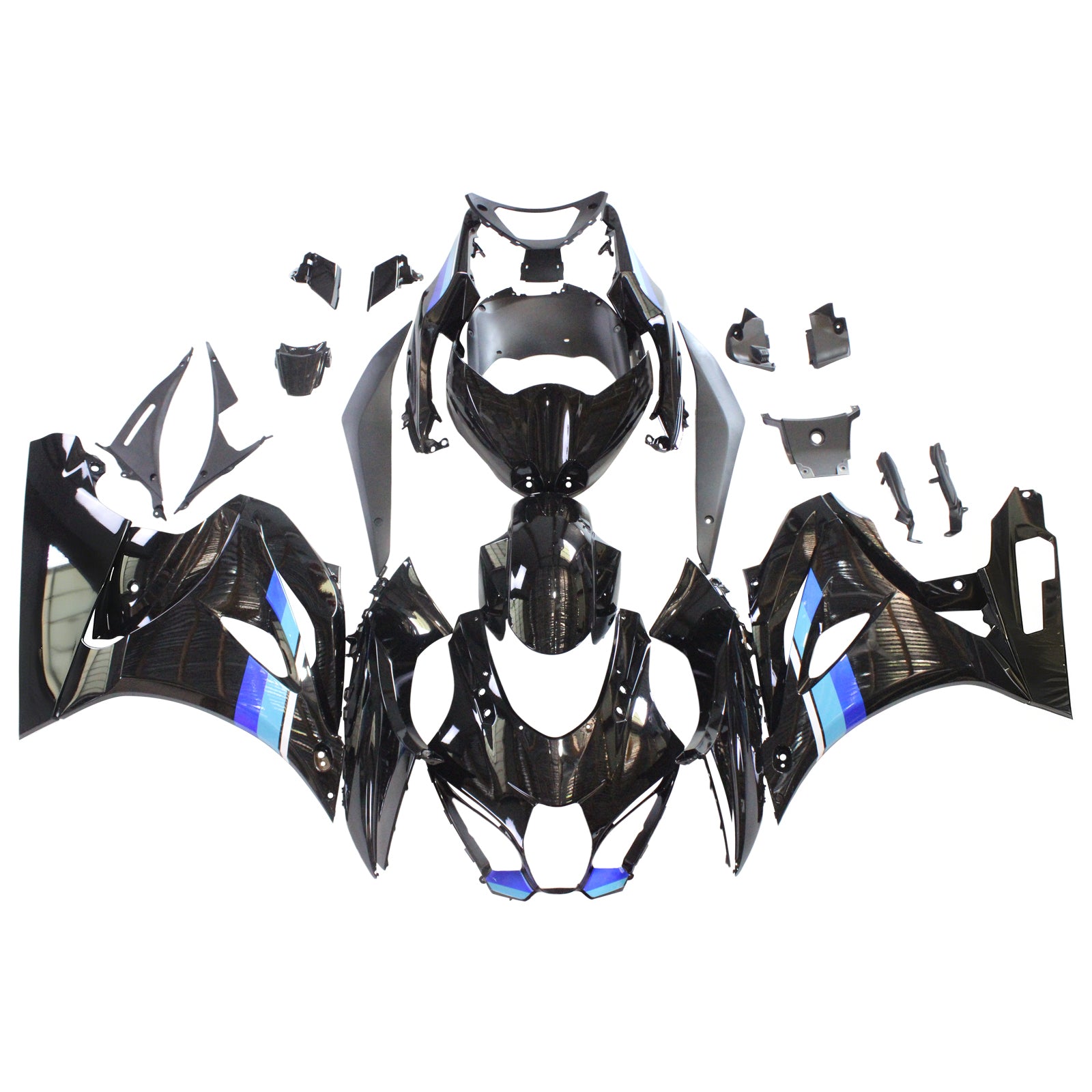 Zestaw owiewek Amotopart Suzuki GSXR1000 2017-2025 K17 Błyszczący Czarny Niebieski